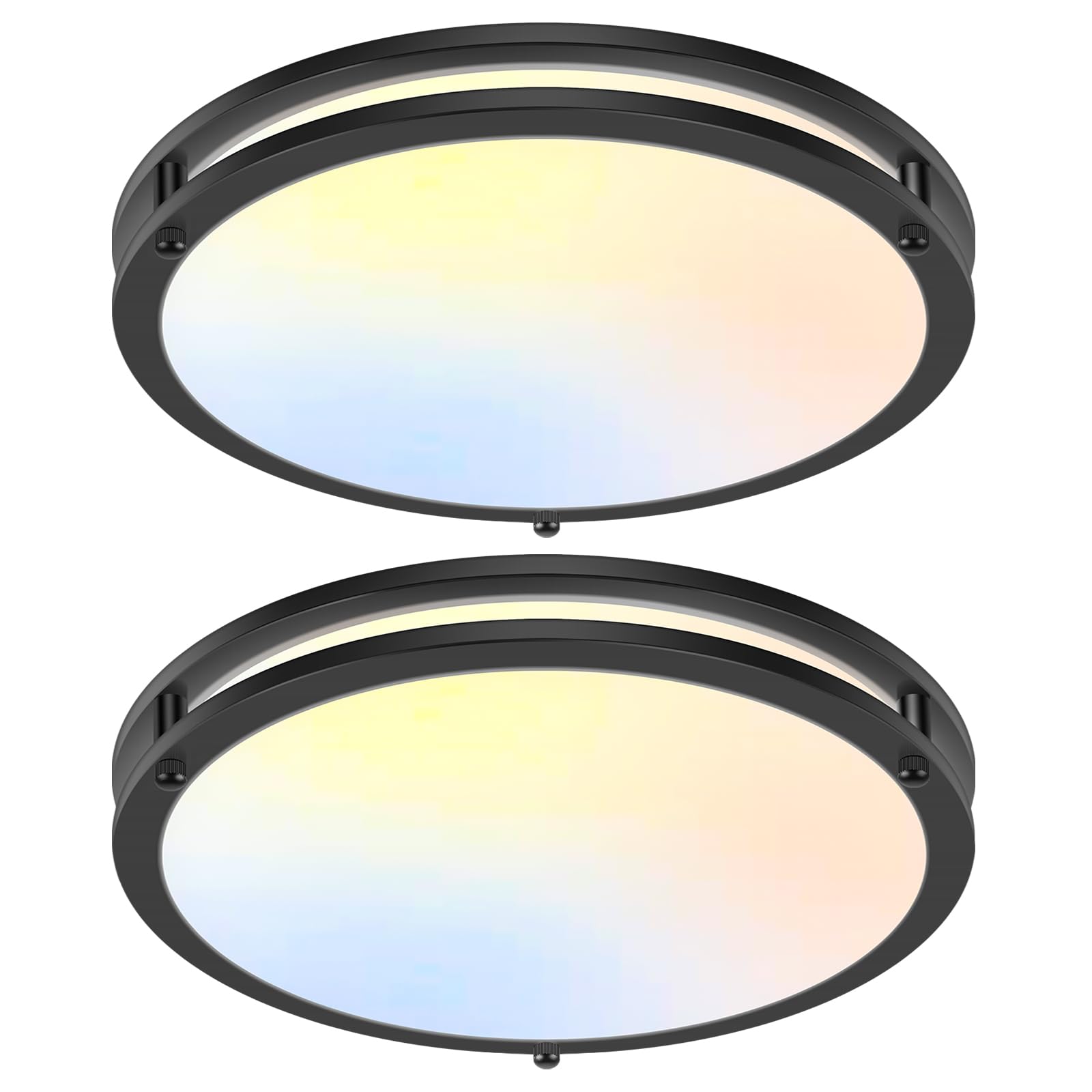 18'' 50W Flush Mount Ceiling Light, Black Dimmable LED Ceiling Lights Fixtures with 5CCT (2700K/3000K/3500K/4000K/5000K Adjustab