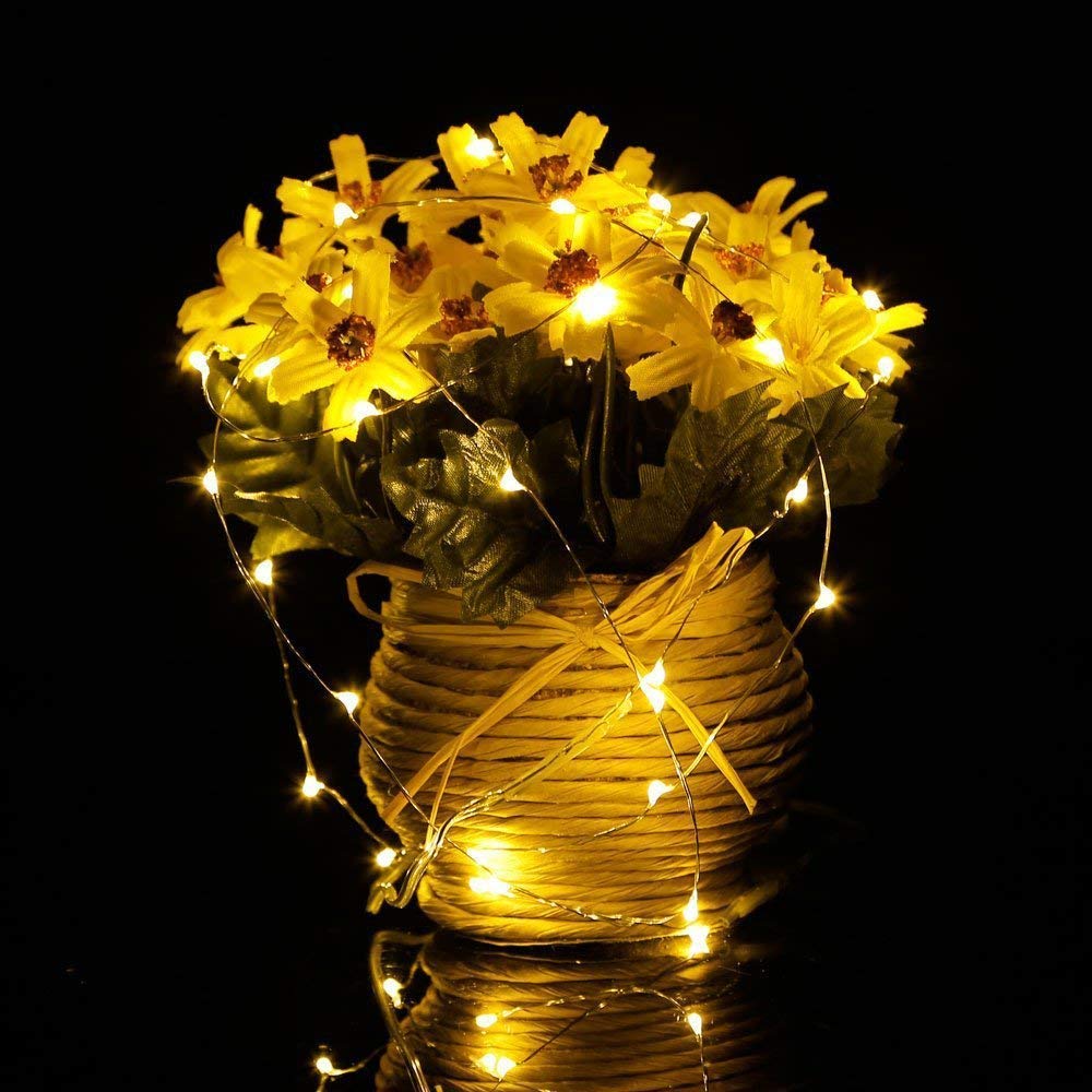 3 Pack Fairy Lights Battery Operated 6.6Ft 20 Led Mini String Lights Silver Wire Starry Lights For Diy Wedding Party Festival Halloween Christmas (Warm White)