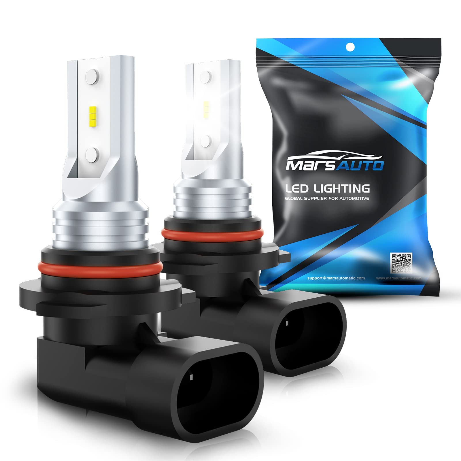 Marsauto H10 LED Fog Light Bulb, 6000K Cool White, 360° Illumination, Non-polarity, Pack of 2