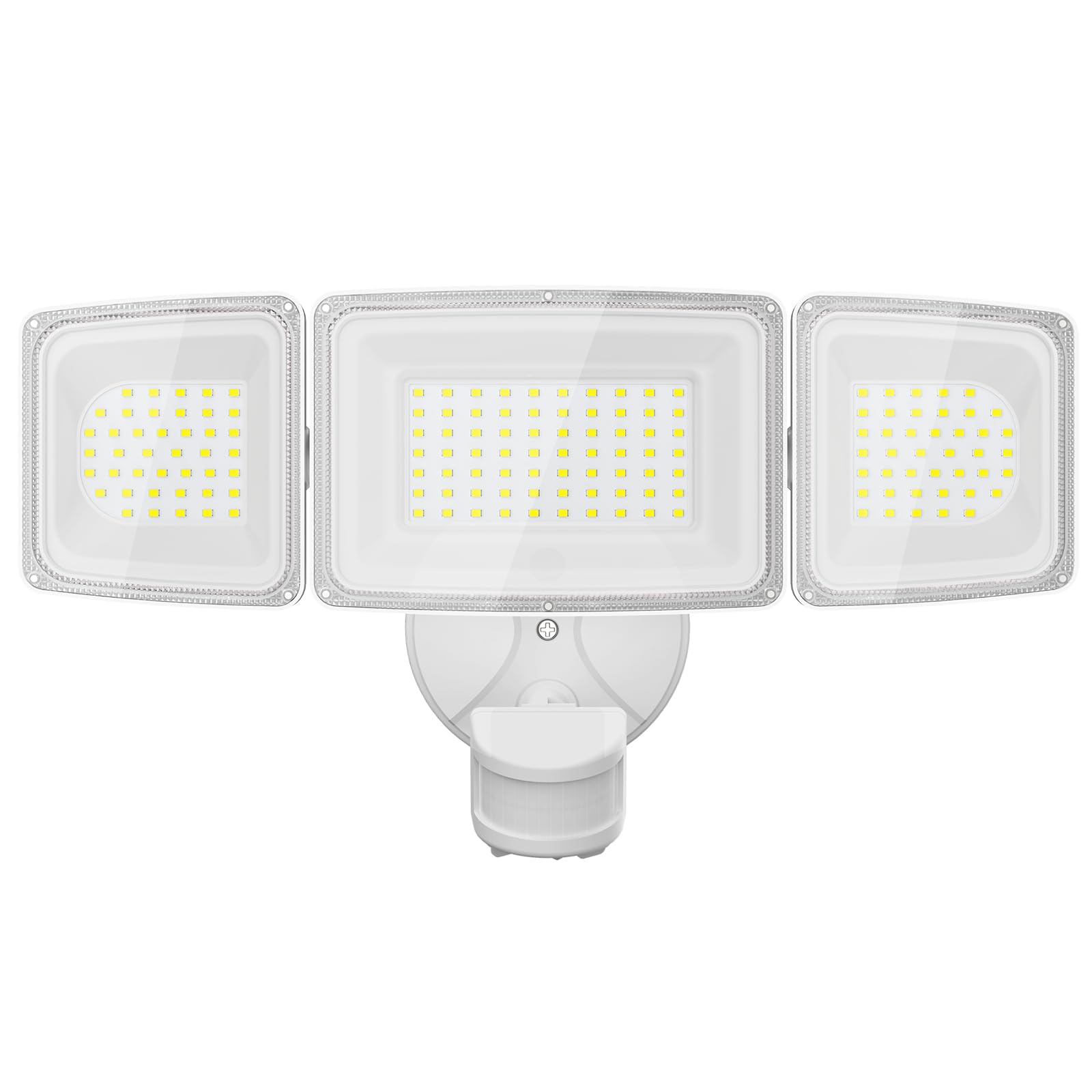 Onforu 100W LED Security Light, 9000LM, Motion Sensor, IP65 Waterproof, 3 Head, Standard Size, White, Model BDD100G-3