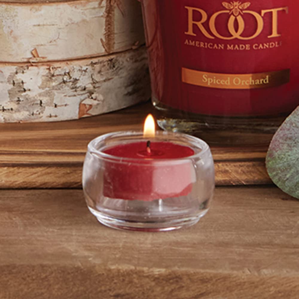 Root Candles Scented Tealights Handcrafted Beeswax Blend 4-Hour Tealight Candles, 8-Count, Spiced Orchard