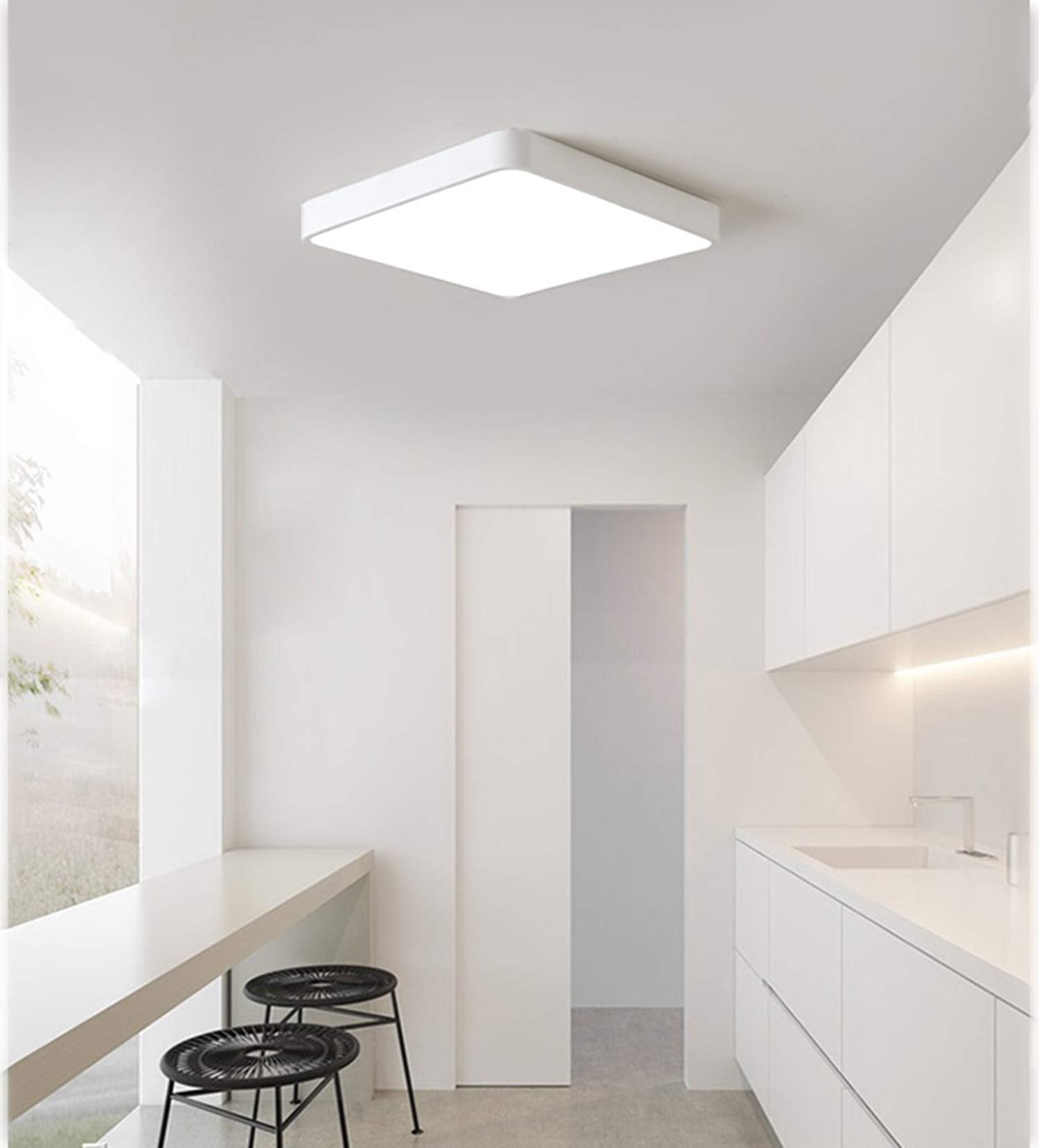 Ganeed Led Flush Mount Ceiling Light 15.7 Inch 36W Modern Ceiling Lamp Square 6500K Cool White Lighting Fixture For Living Room/Kitchen/Bedroom/Dining Room White