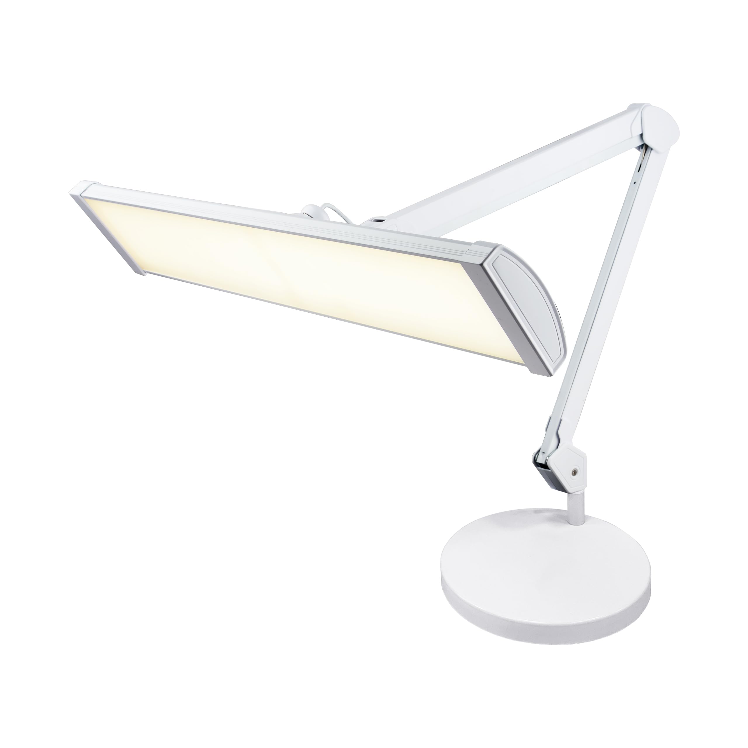 Neatfi LED Desk Lamp, 3500 Lumen, Dimmable, 3 Light Modes, 26 Inch Metal Shade, White