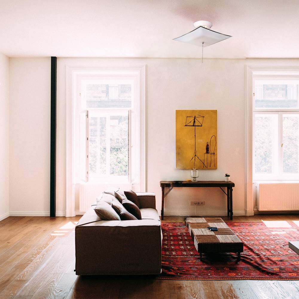 Design House 517805 Traditional 2-Light Indoor Semi-Flush Ceiling Mount Square Frosted Glass Bedroom Hallway Kitchen Dining Room