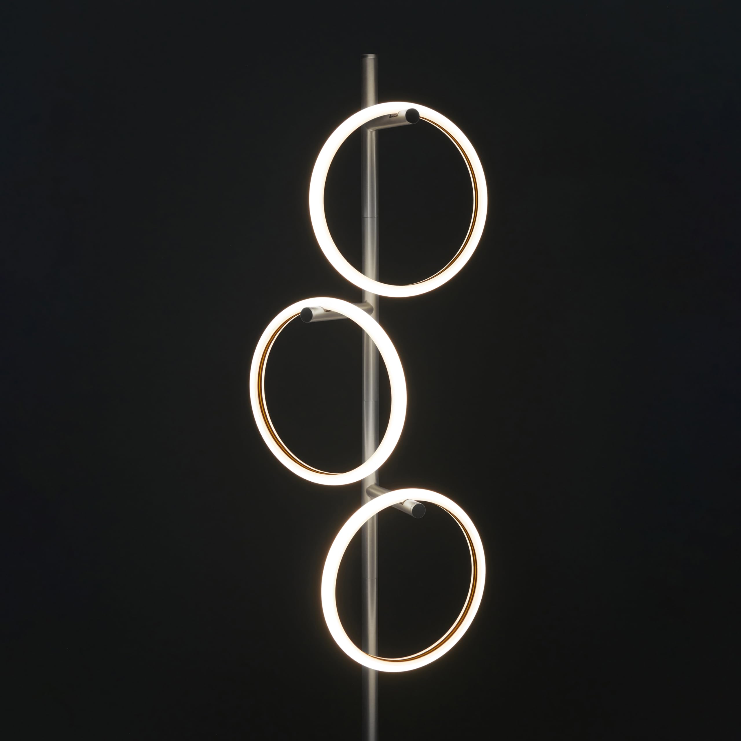 Brightech Saturn LED Tree Floor Lamp - 3 Light Metal Design - Warm White Light - Silver Finish - Tall Standing Lamp for Living Room and Office