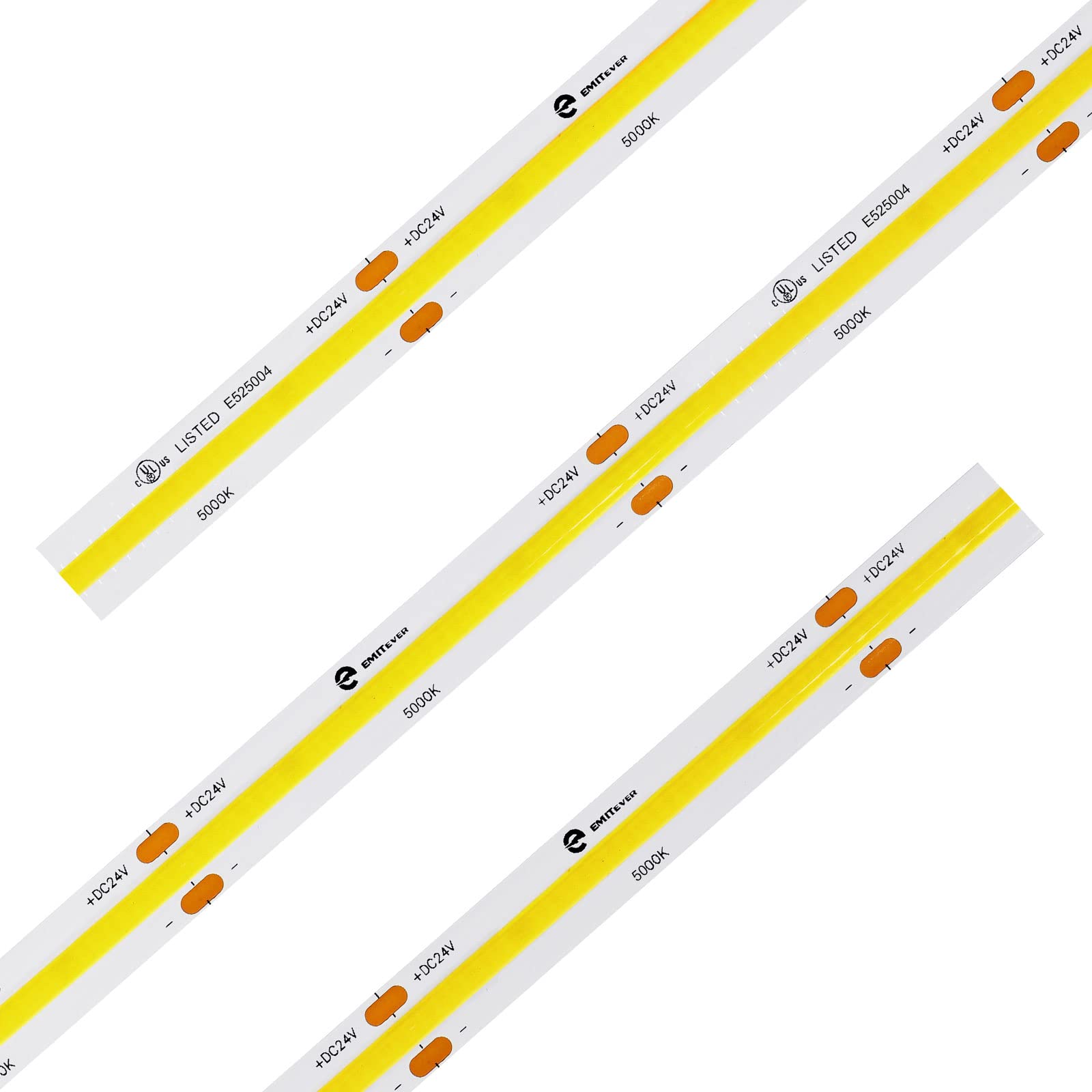 Emitever 5000K Cob Led Strip Lights, 32.8Ft, 400+ Lumens/Ft, Ul Listed