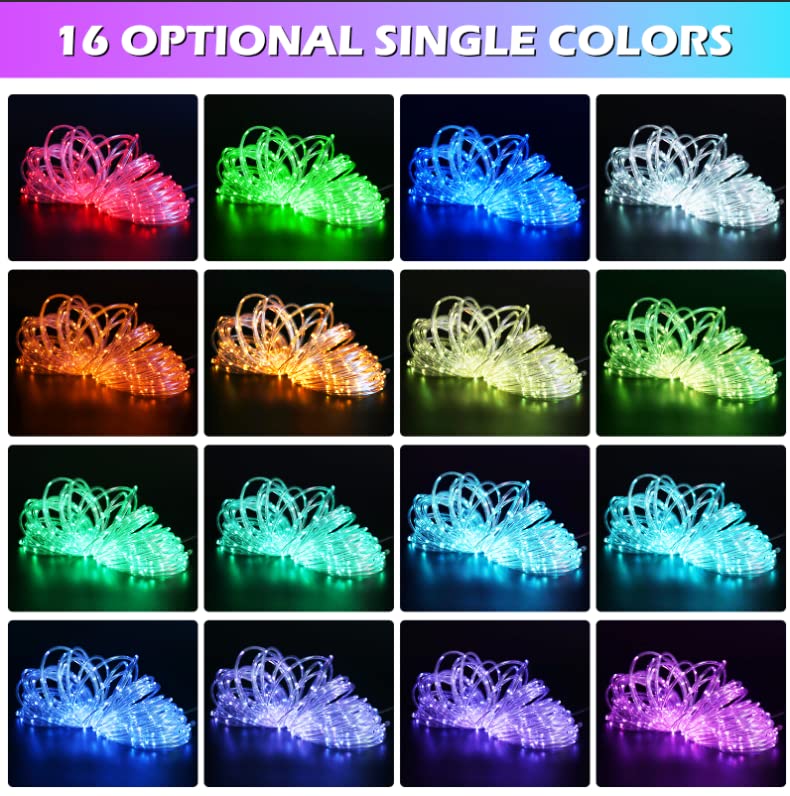 Surled 99Ft Color Changing Rope Lights, 300 Led Waterproof String Lights With Remote, Multicolor