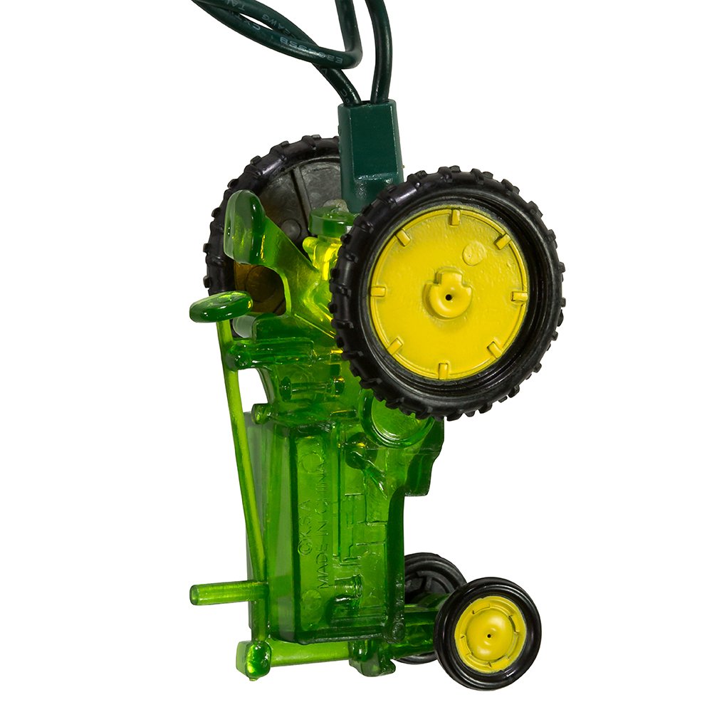 Kurt S. Adler John Deere Tractor Light Set - 10 Bulbs, Green, Model JR9151, Lead Material