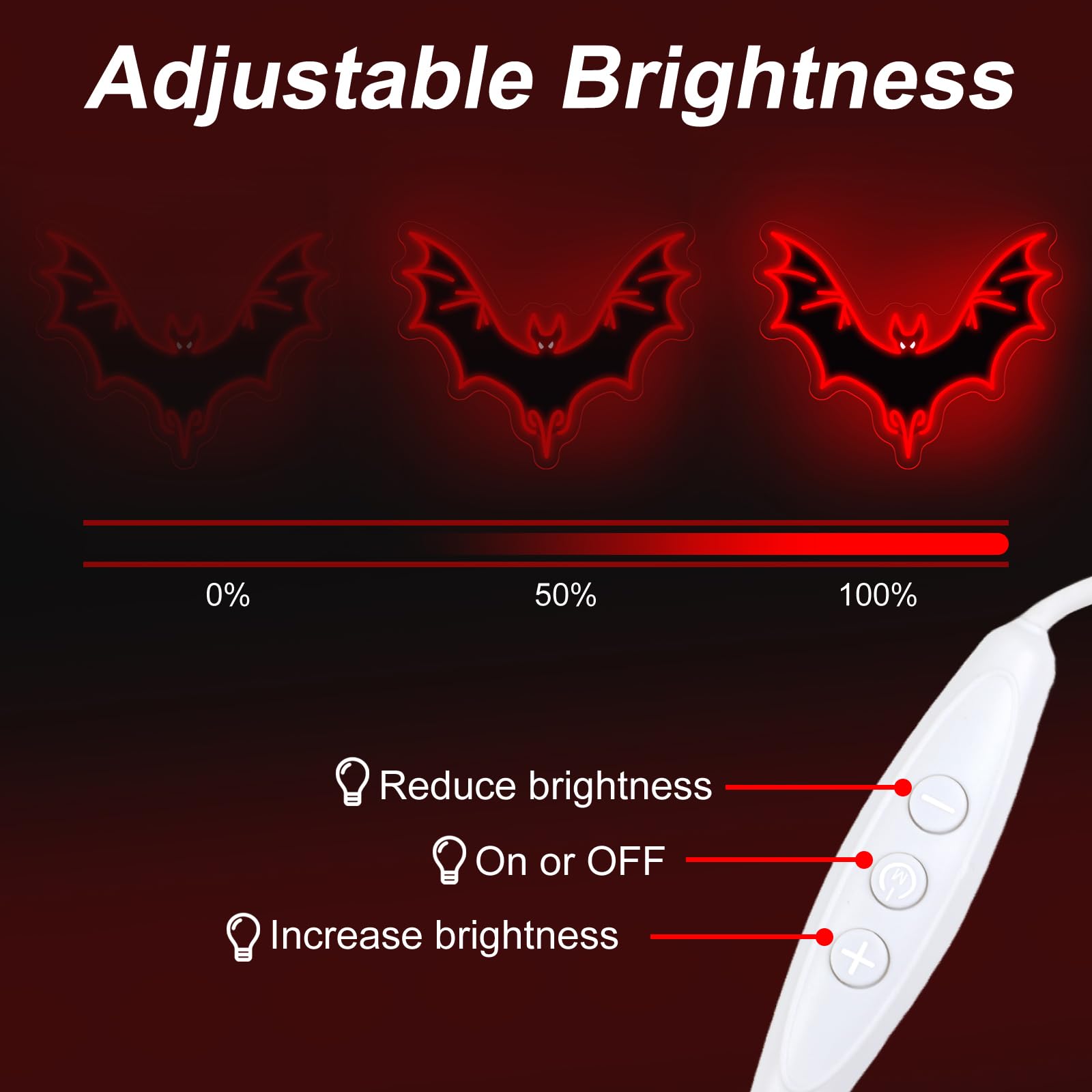Halloween Bat Neon Light  Halloween Bat Decor Sign Wall  Horror Decor Neon Sign  Gift For Boys  Led Light Gothic Room Decor  Teen Girls Preppy Room  Man Cave  Gift For Boys-Red