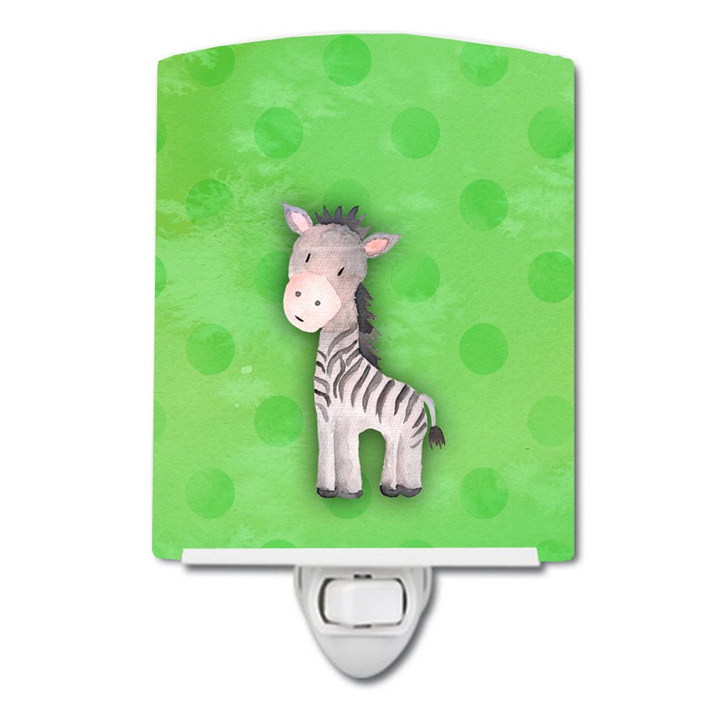 Carolines Treasures BB7377CNL Polkadot Zebra Watercolor Ceramic Night Light Compact, ULCertified, Ideal for Bedroom, Bathroom,
