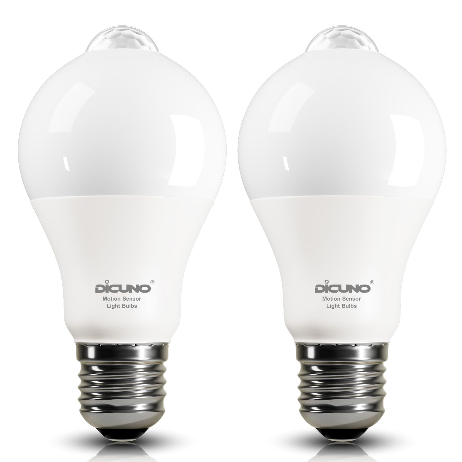 DiCUNO PIR Motion Sensor Light Bulbs Outdoor, 8W (60W Equivalent), Motion Activated Dusk to Dawn Security LED Bulb, for Front Po