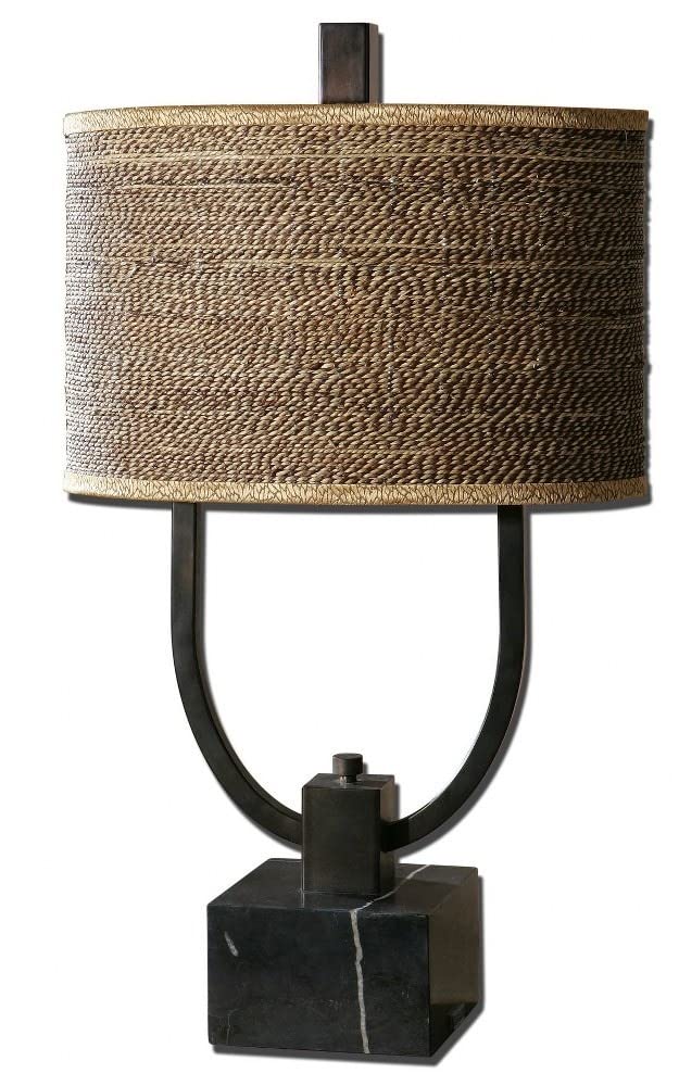 Uttermost Stabina 2 Light Metal Table Lamp Oval Drum 29.5inL x 17inW Model 26541-1
