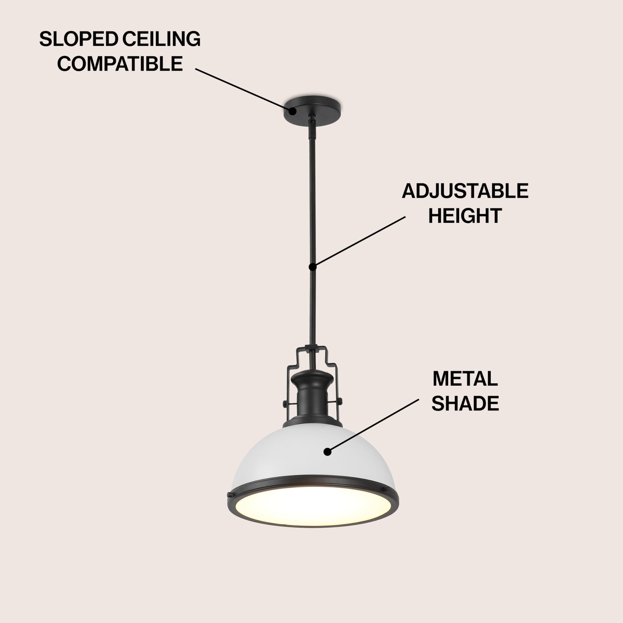 Jonathan Y Jyl9536E Homer 13'' 1-Light Modern Industrial Iron Led Dome Pendant, Bohemian, Classic, Cottage, Farmhouse, Industria