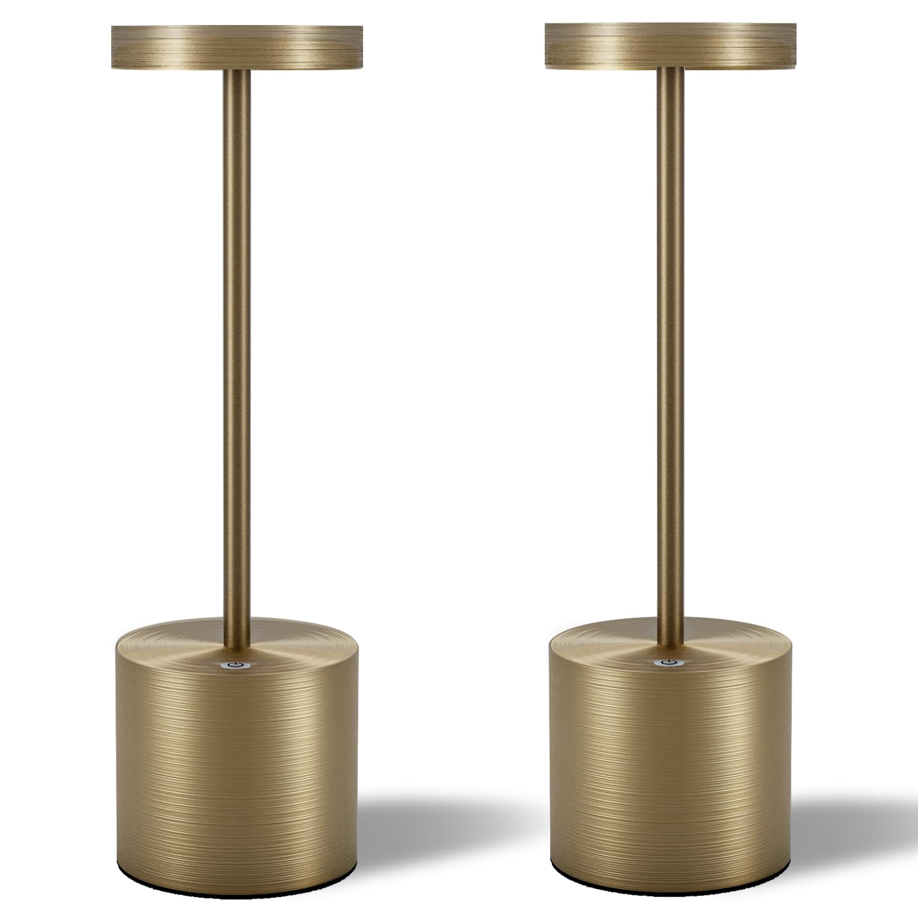 Tbbga Led Cordless Table Lamps Set Of 2, Rechargeable, Dimmable, Aluminum, Lemon Gold