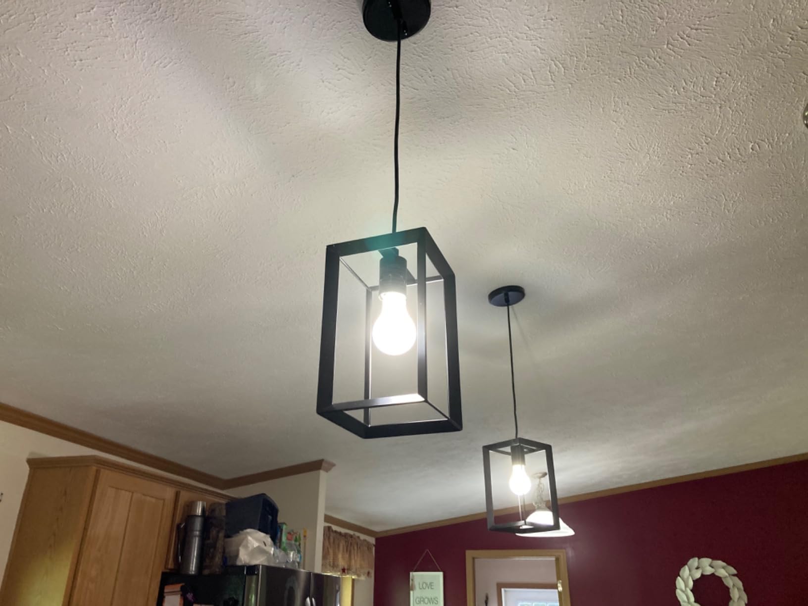 Dolaimy House 3 Pack 1 Light 5.7 Inch Cage Hanging Farmhouse Indoor Kitchen Island Oil Rubbed Bronze Finish Pendant Lighting for