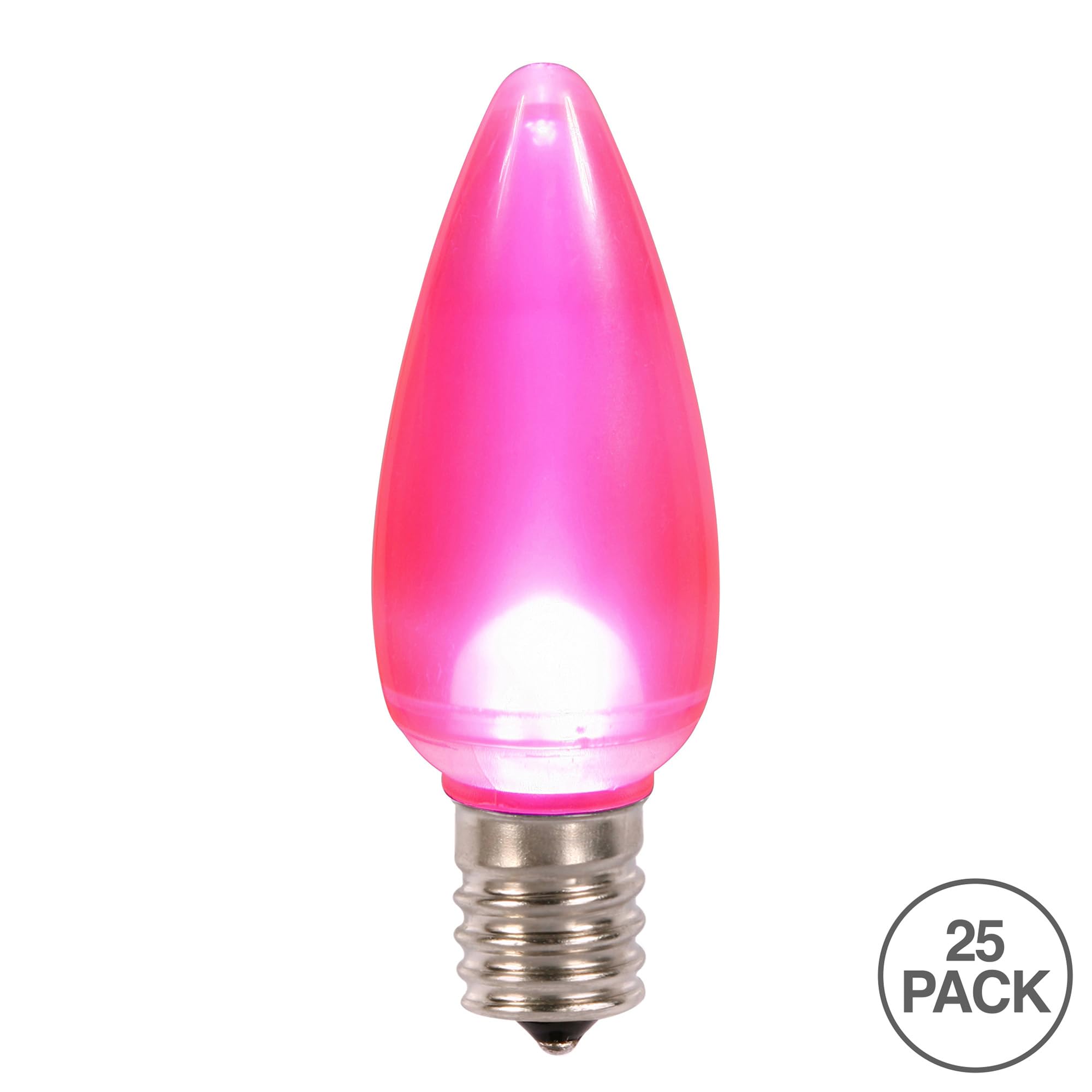 Vickerman C9 Ceramic LED Pink Twinkle Bulbs, Nickel Base, 130V, 0.96 Watts, 25 Bulbs per Pack