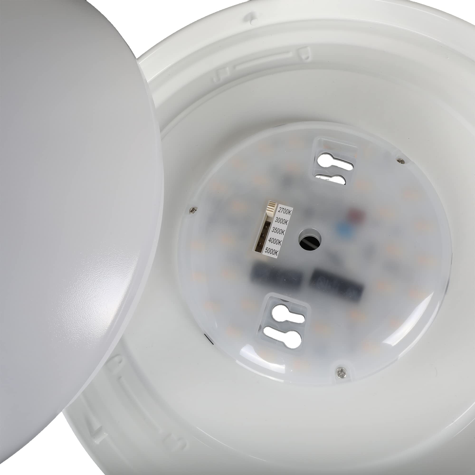 Designers Fountain Envirolite Flush Mount Ceiling Light, 11 Inch Led Round Glass Lighting Fixture For Kitchen, Bedroom, Bathroom