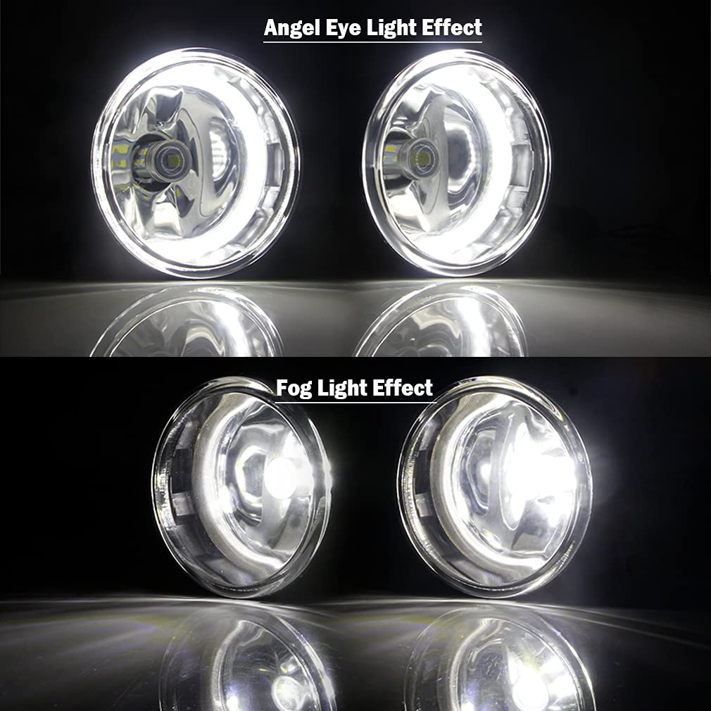 Cawanerl 2in1 Halo Ring Fog Lights LED with Angel Eye DRL for Honda Acura Models 12-15, Includes 33900-T0A-A01, 33901-TY