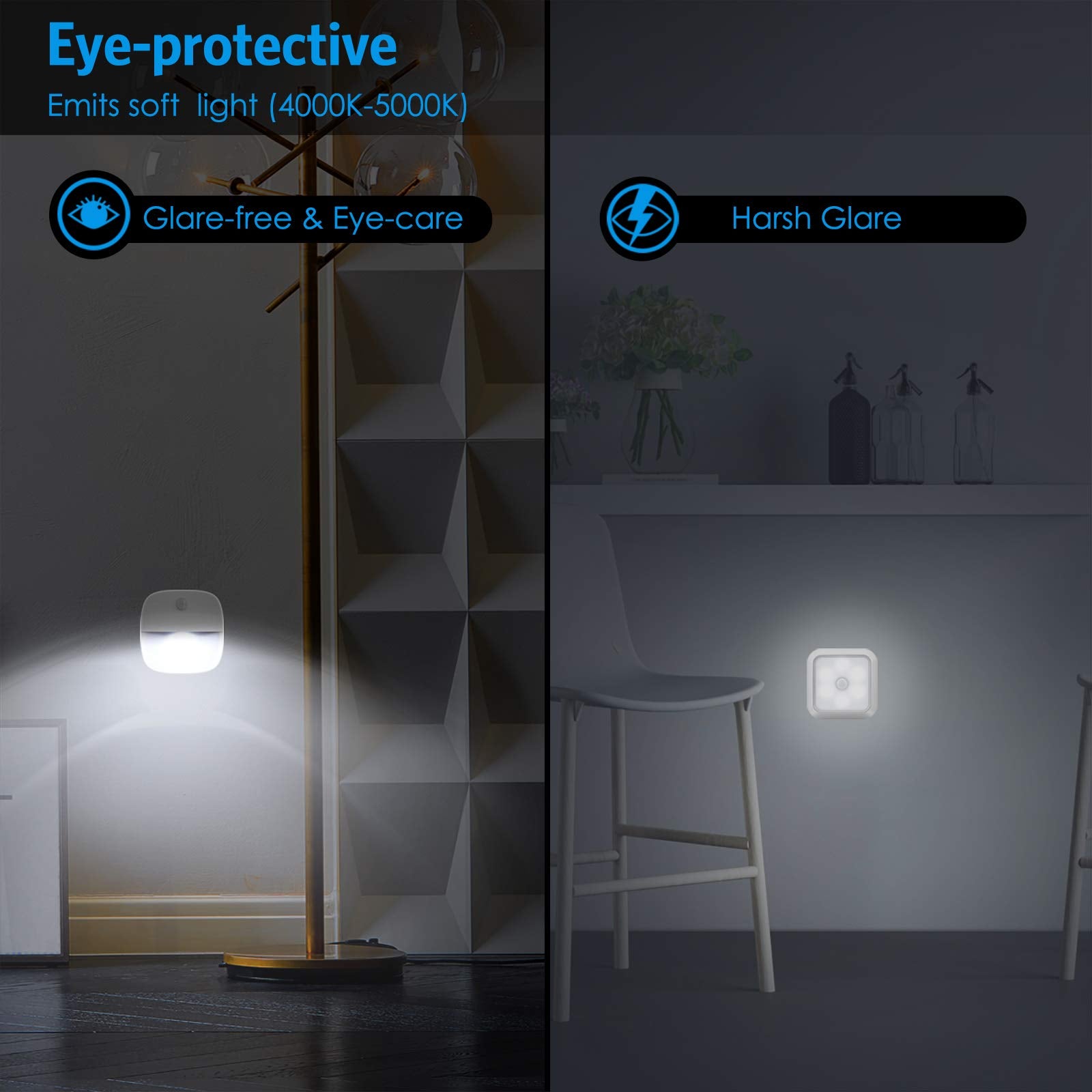 Amir Upgraded Motion Sensor Light, Cordless Battery-Powered Led Night Light, Wall Light, Closet Lights, Safe Lights For Stairs,