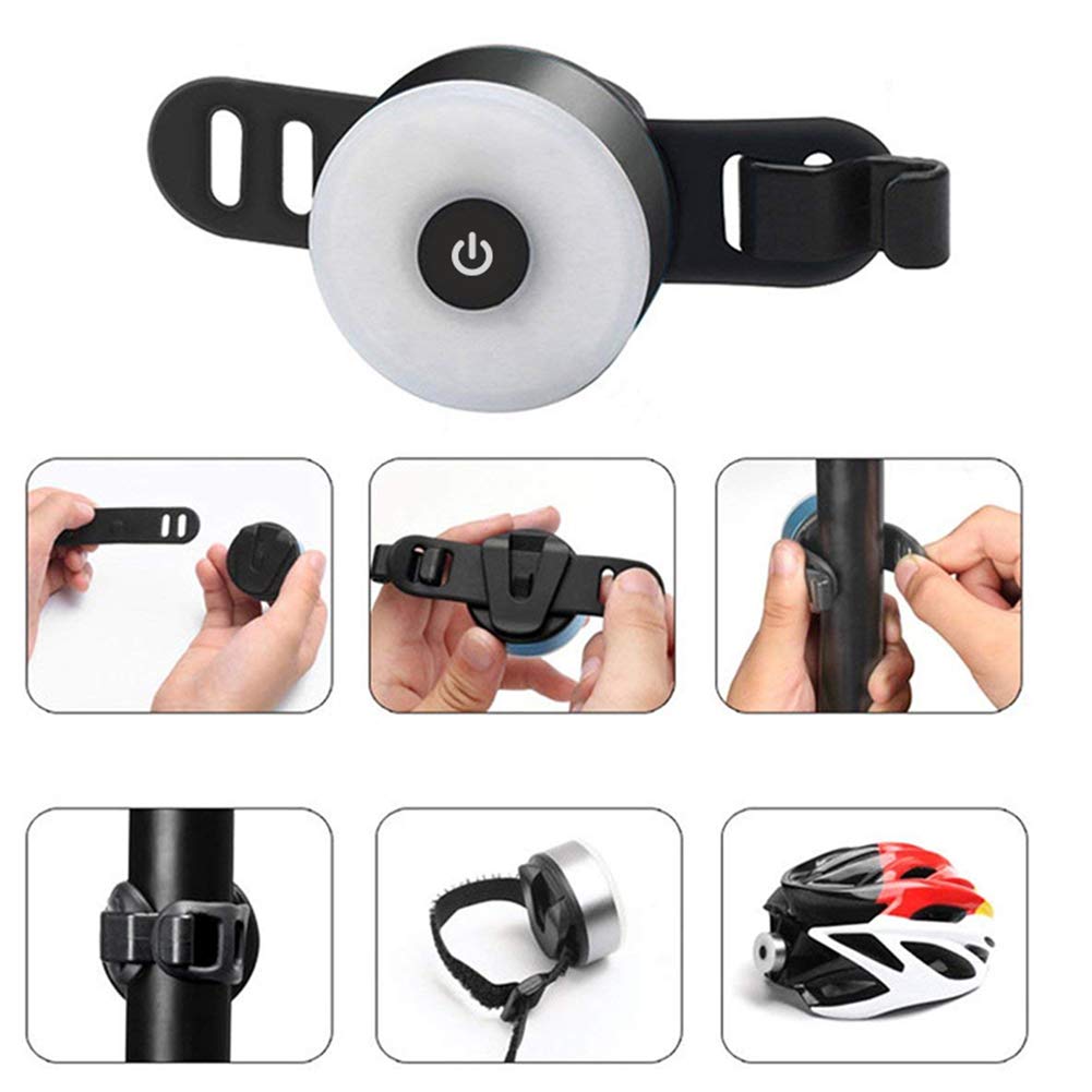 WASAGA USB Rechargeable Rear Bike Light IPX5 Waterproof Ultra Bright LED Model BTAT05H Grey