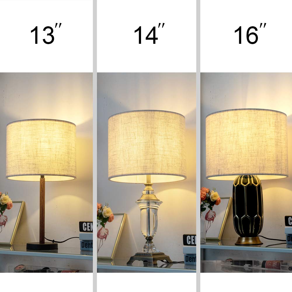 Wellmet Lampshade - 16X16X12 Linen Fabric Drum Shade, Assembly Required, Classic Modern Style, Model Ds-Tls