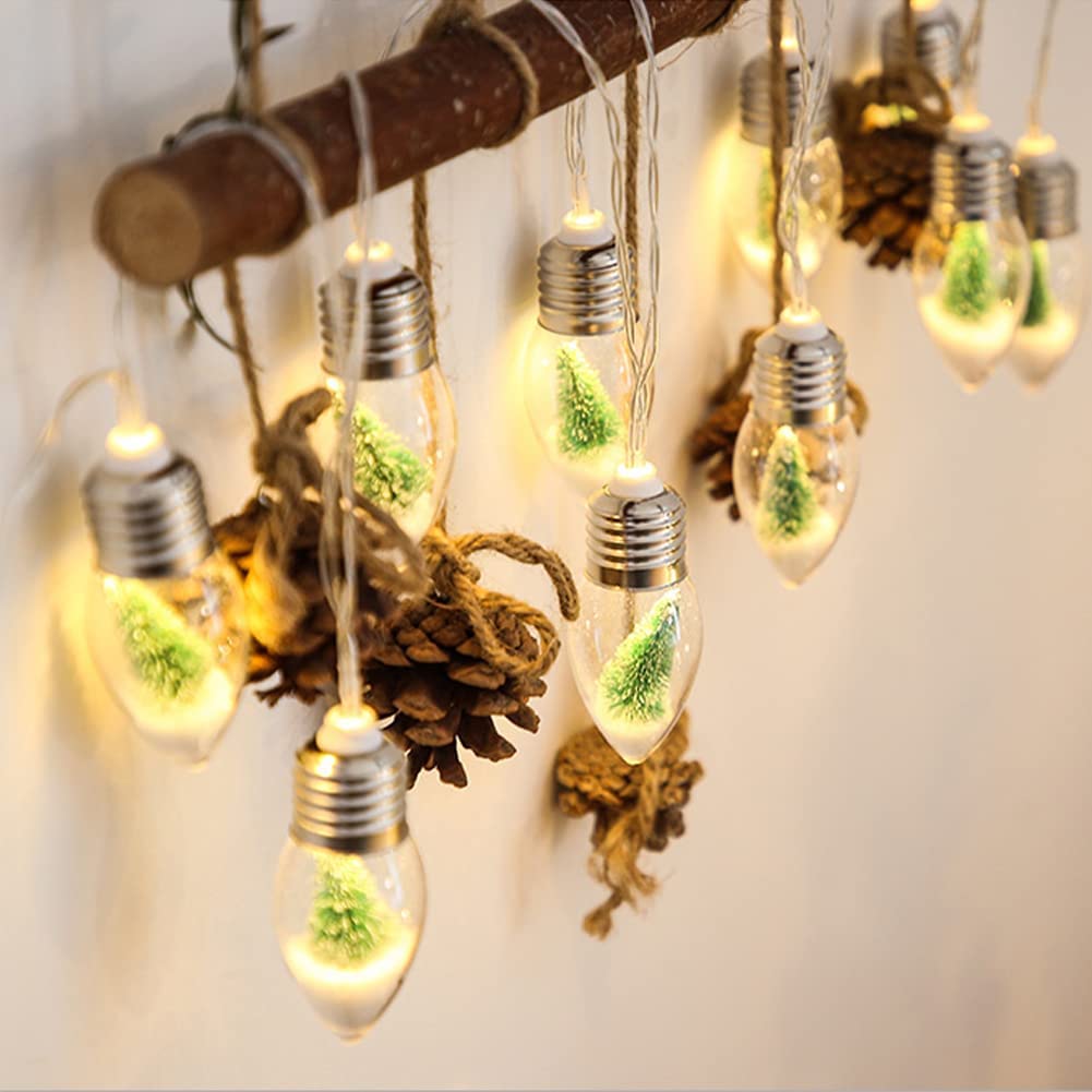 Quace Christmas Snow Bulb String Lights with 10 LED Fairy Bulb Lights Christmas Tree Decorations for Garden Backyard Patio Weddi
