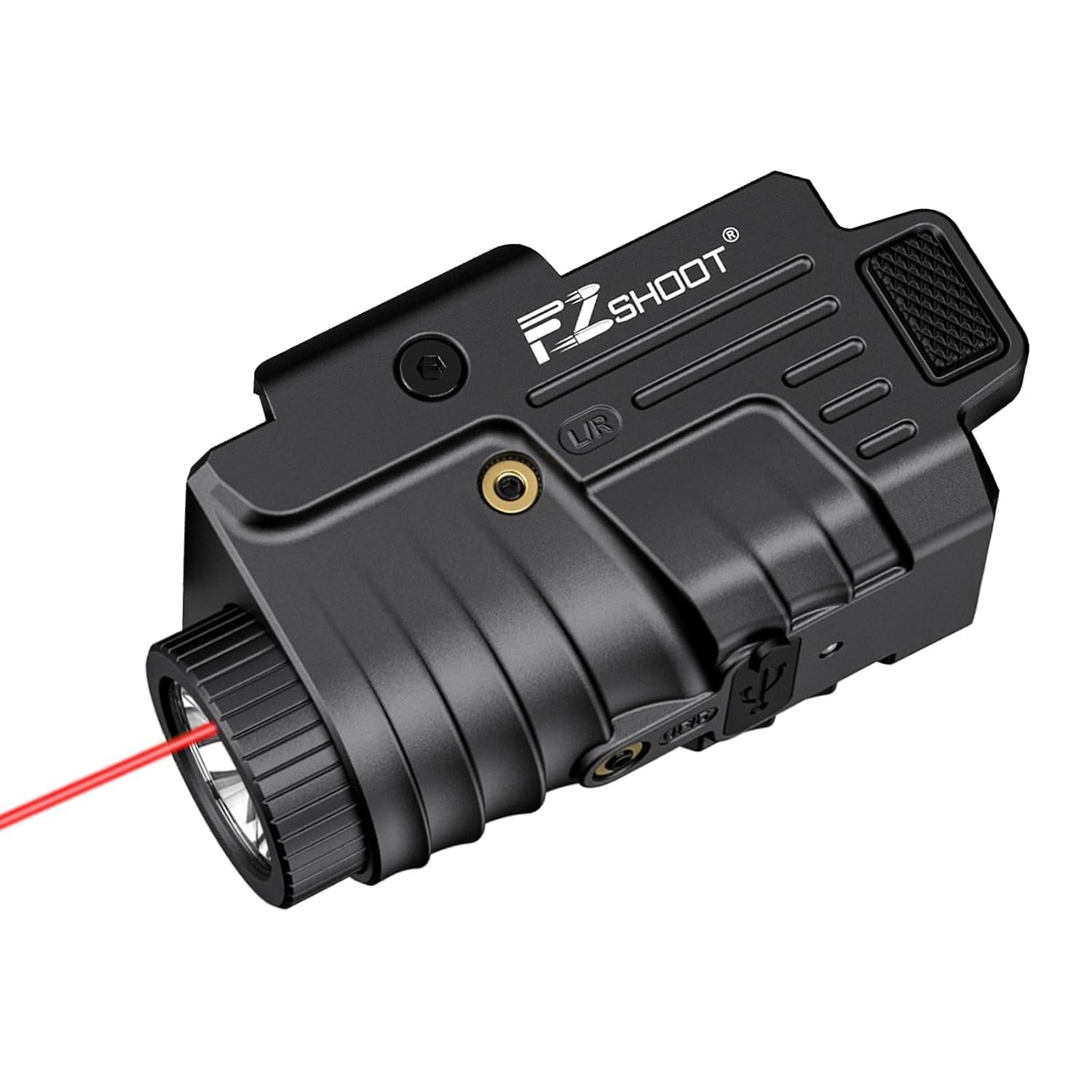 EZshoot 800 Lumens Handheld Toy Light Laser Combo Rechargeable  Handheld Toy Flashlight with Slidable Rail Compatible with Glock and Picatinny Rail  Tactical Flashlight with Red Laser Beam