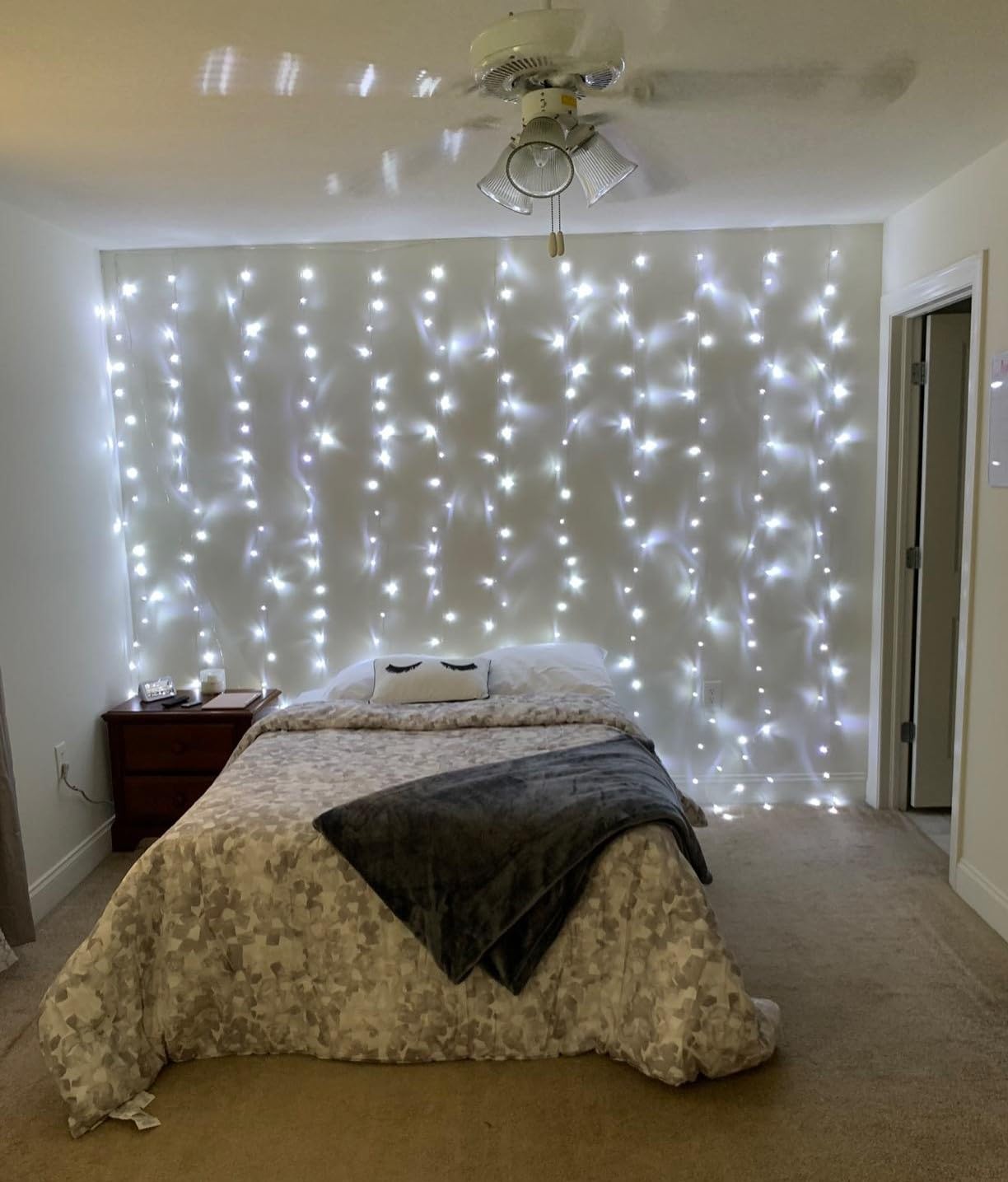 Lighting Ever Curtain Lights Cool White, 306 Led Plug In Hanging Fairy String Lights For Bedroom Wall, Indoor Outdoor Backdrop Lights For Wedding Party Patio (10X10Ft, 18 Strings 6.9&quot; Apart)