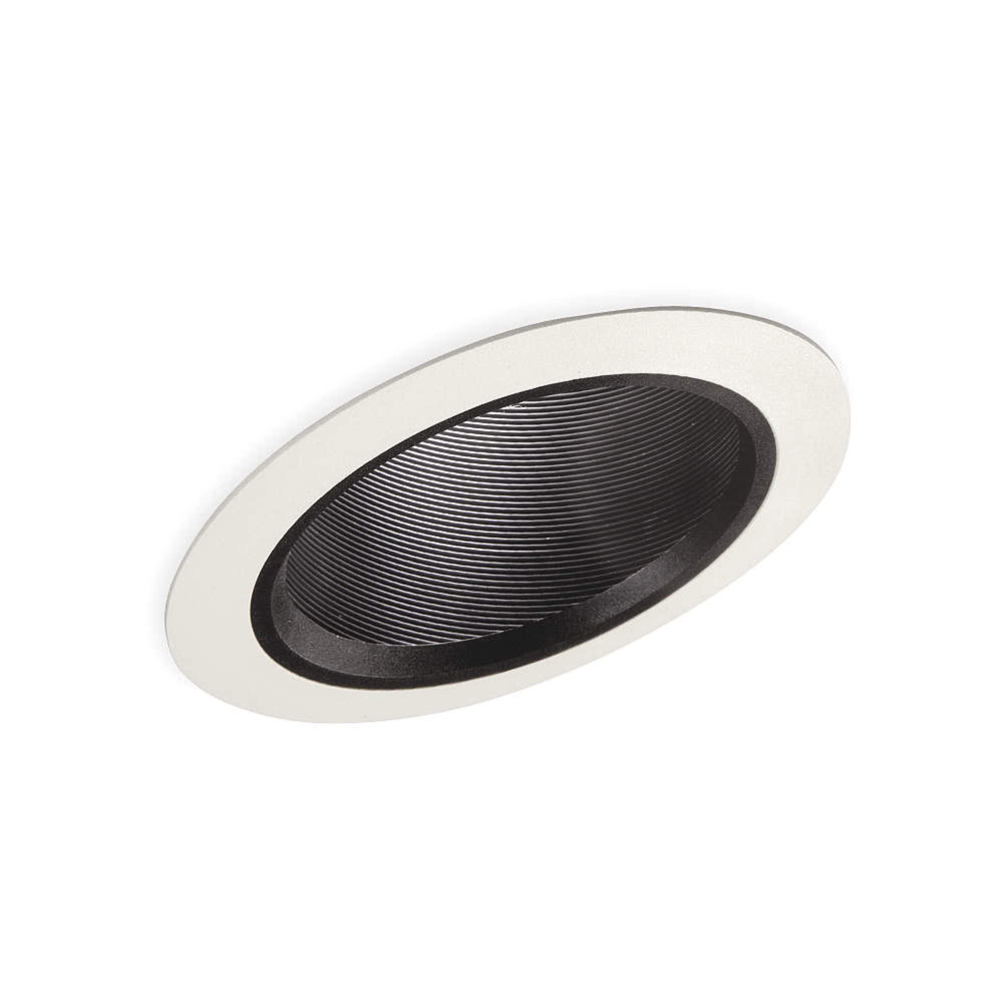 HALO 6 in. Black Recessed Lighting Sloped Ceiling White Trim with Baffle