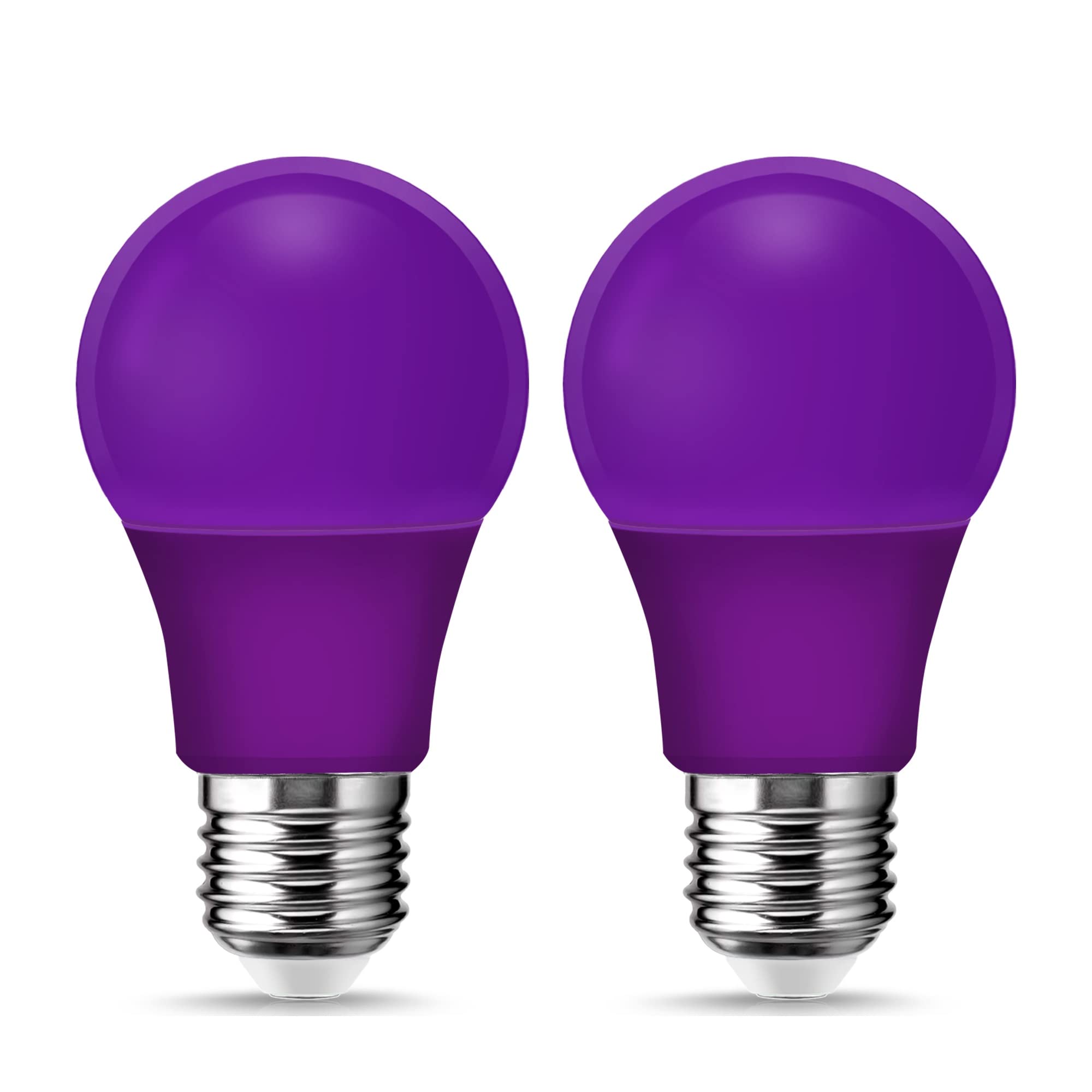 Purple Light Bulb  5W (40W Equivalent)  E26 Base A15 Led Purple Bulb  Party Decoration  Porch  Home Lighting  Holiday Lighting  Decorative Illumination  Non-Dimmable  2 Pack