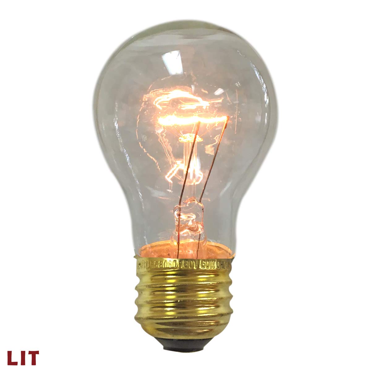 Royal Designs Clear Glass Incandescent Light Bulbs, E26 Medium Brass Base, 15W, Set of 16, Model LB-5011-16