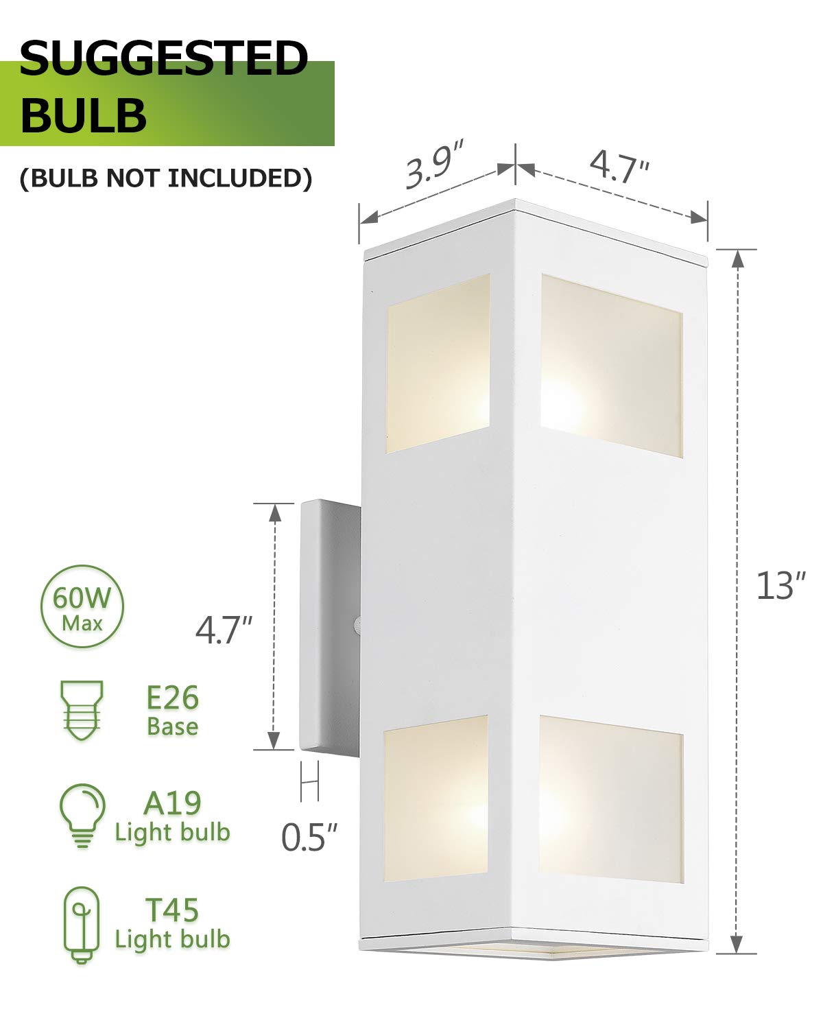 Harriet Waterproof Aluminum Outdoor Wall Lights - Modern Up And Down Sconce, Sanded White Finish
