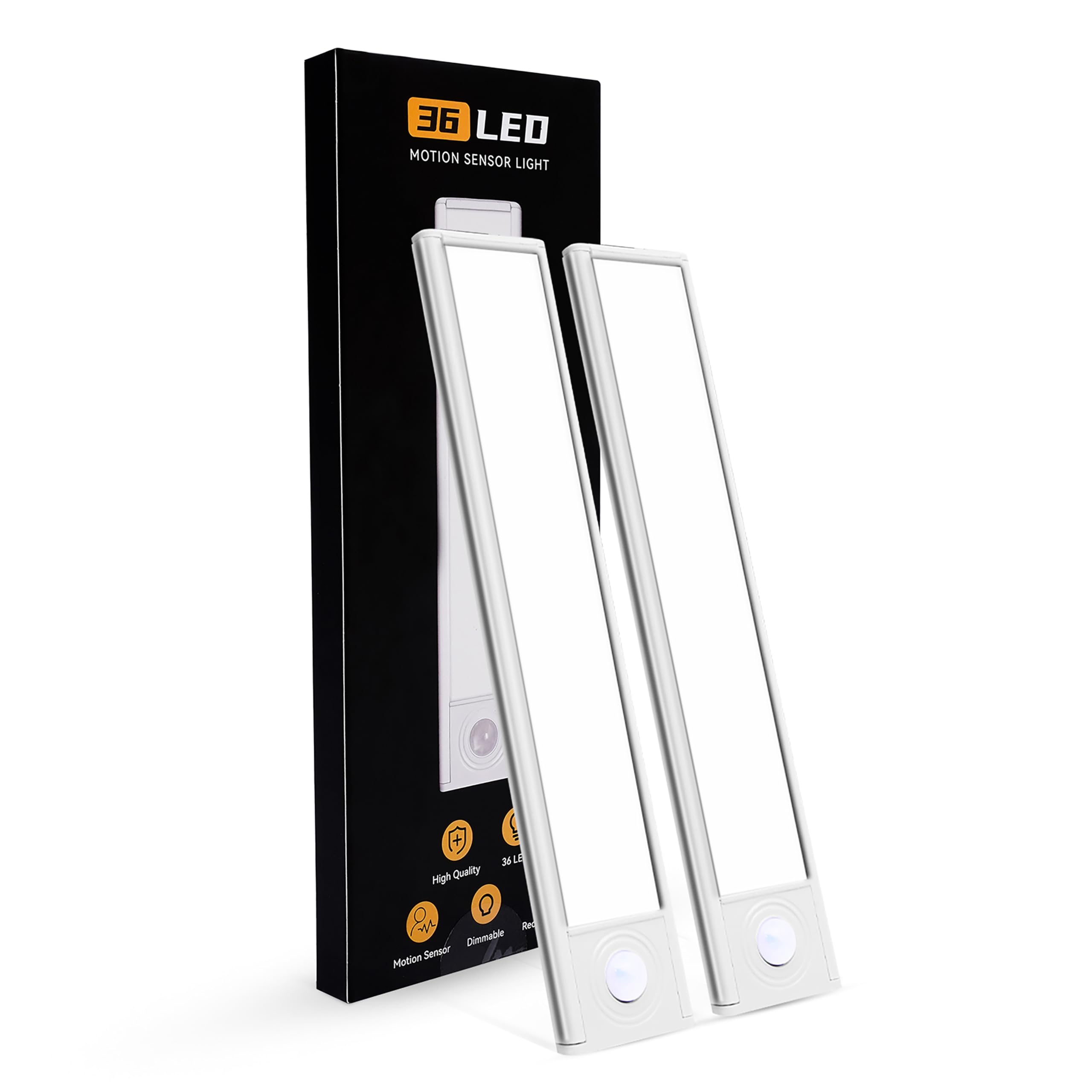 Under Cabinet Lighting, 36 LED Rechargeable, Motion Sensor, 3 Color Dimmable Closet Light Indoor, Wireless Under Counter Lights 