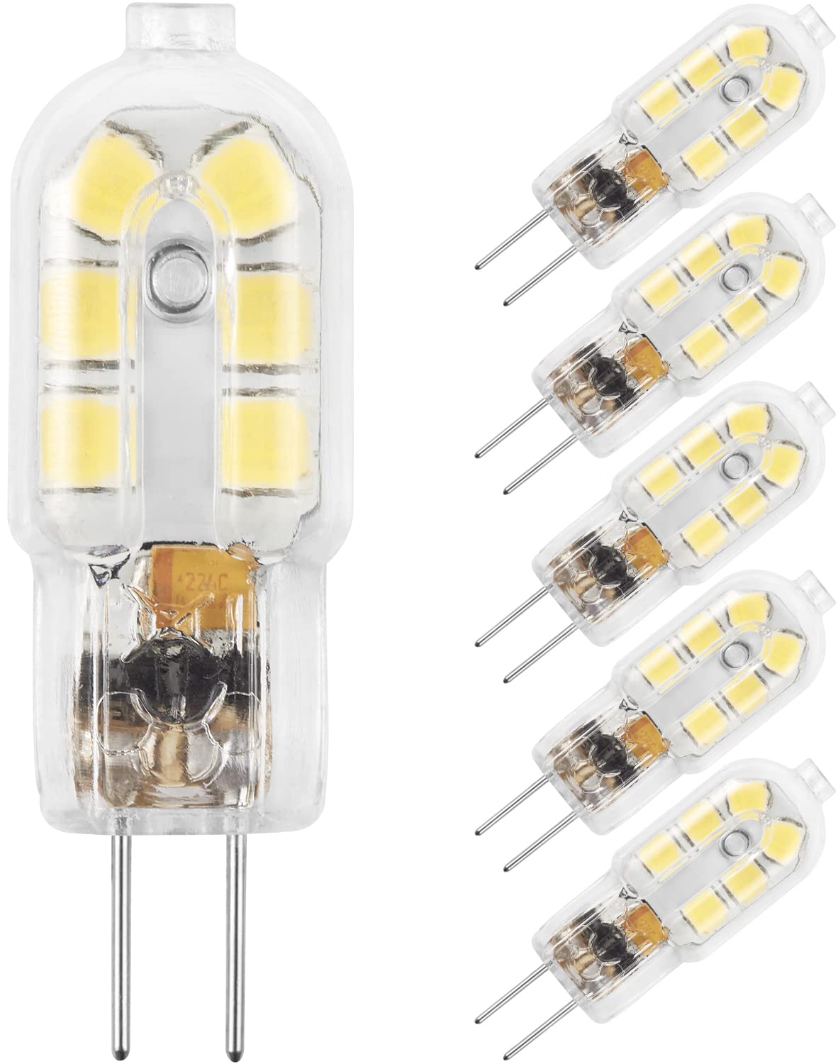 Amazing Power G4 LED Bulb, 12V Bi Pin, 20W Equivalent, Warm White 3000K, 5-Pack, Polycarbonate