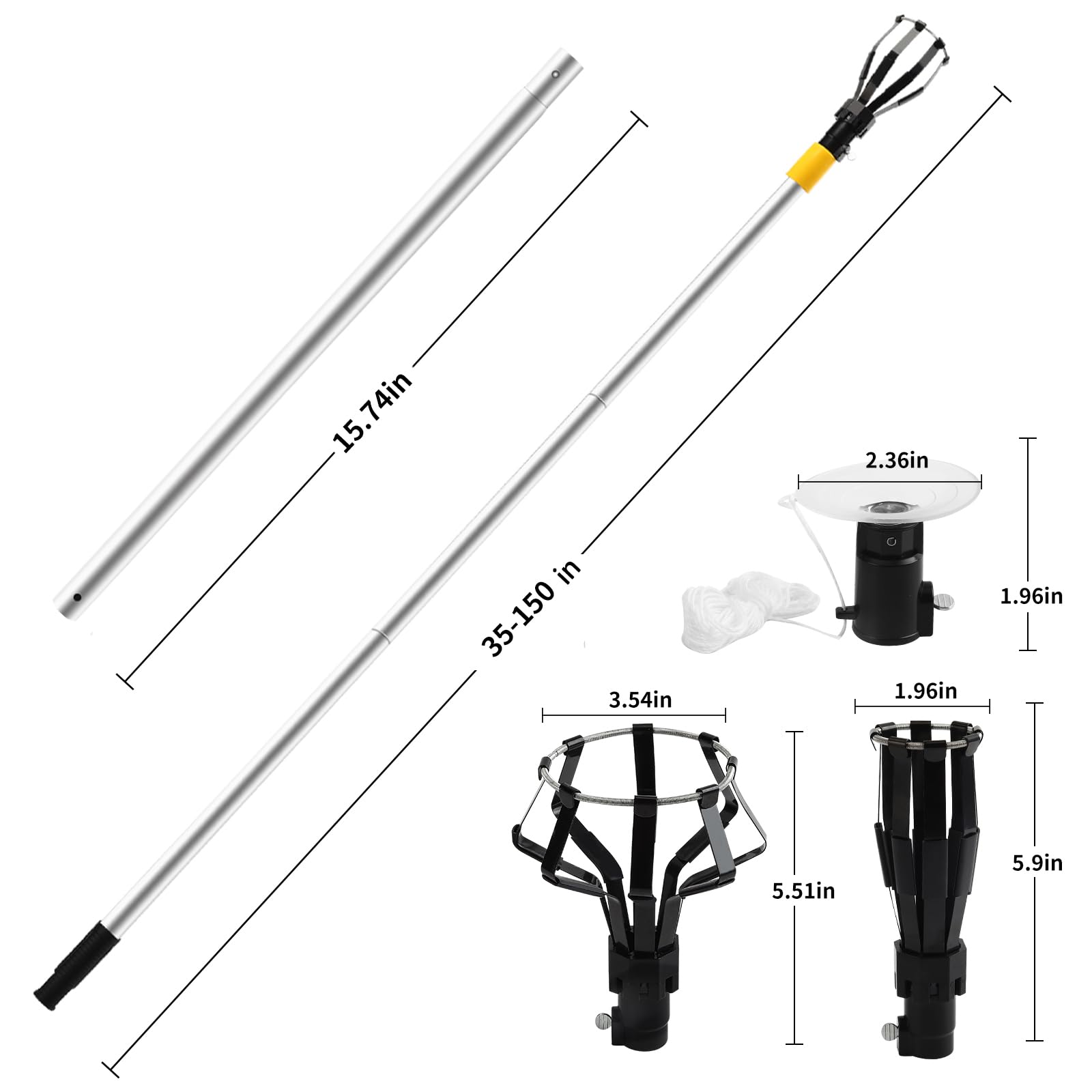 13Ft Light Bulb Changer For High Ceilings Light Bulb Changer Pole Ceiling With Pole High Ceiling With Baskets And Suction Cup Te