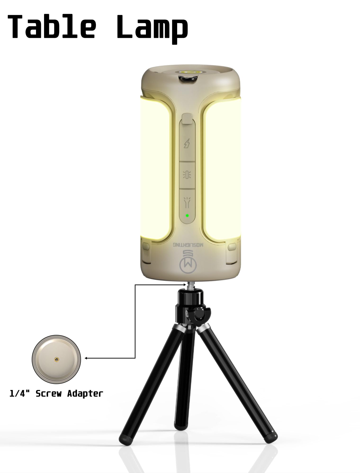 MOSLIGHTING Folding Camping Lantern, 10000mAh Rechargeable LED Light, IP54 Waterproof, 1500LM, Light Brown & Dark Green