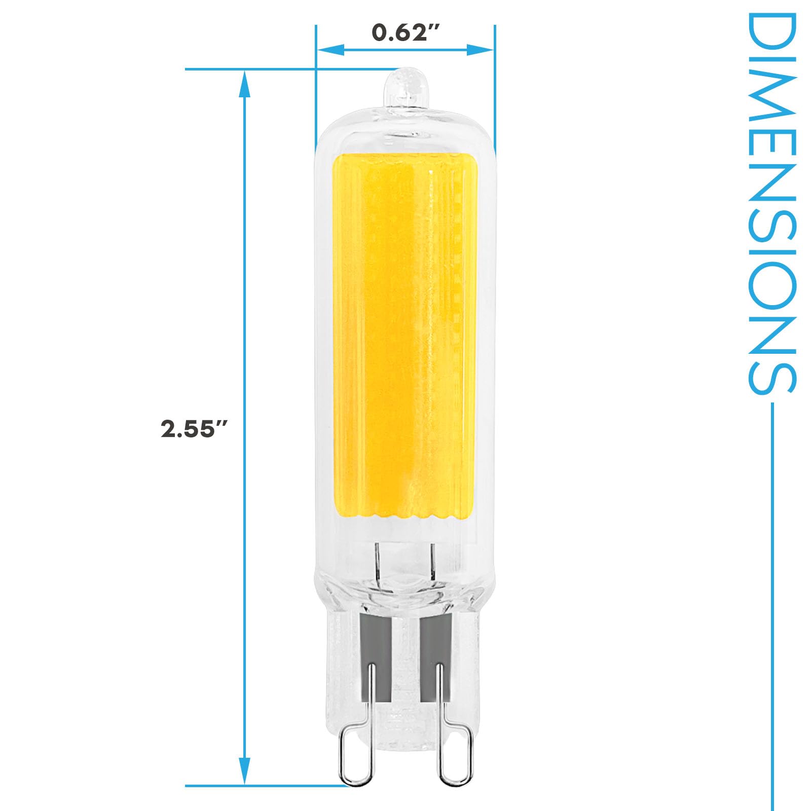 LUXRITE G9 LED Bulb Dimmable 4.5W, 2700K Warm White, Glass Bi Pin Base, 5 Pack