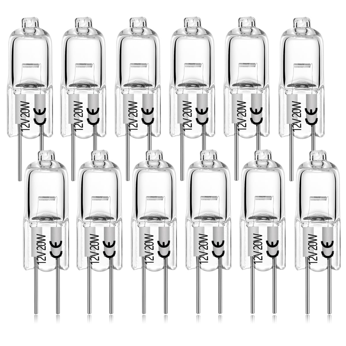 G4 Halogen Bulb T3 20 Watt 220Lm G4 Bi-Pin Bulb Ac/Dc12 Volt For Under Cabinet Puck Light, Chandeliers, Track Lighting,20W 12V W