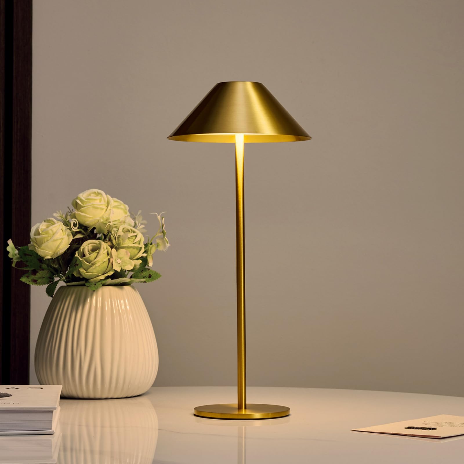 Customer Lamp Bojim Gold Cordless Table Lamp - Rechargeable Touch Lamp, 14 Inch, Met ...