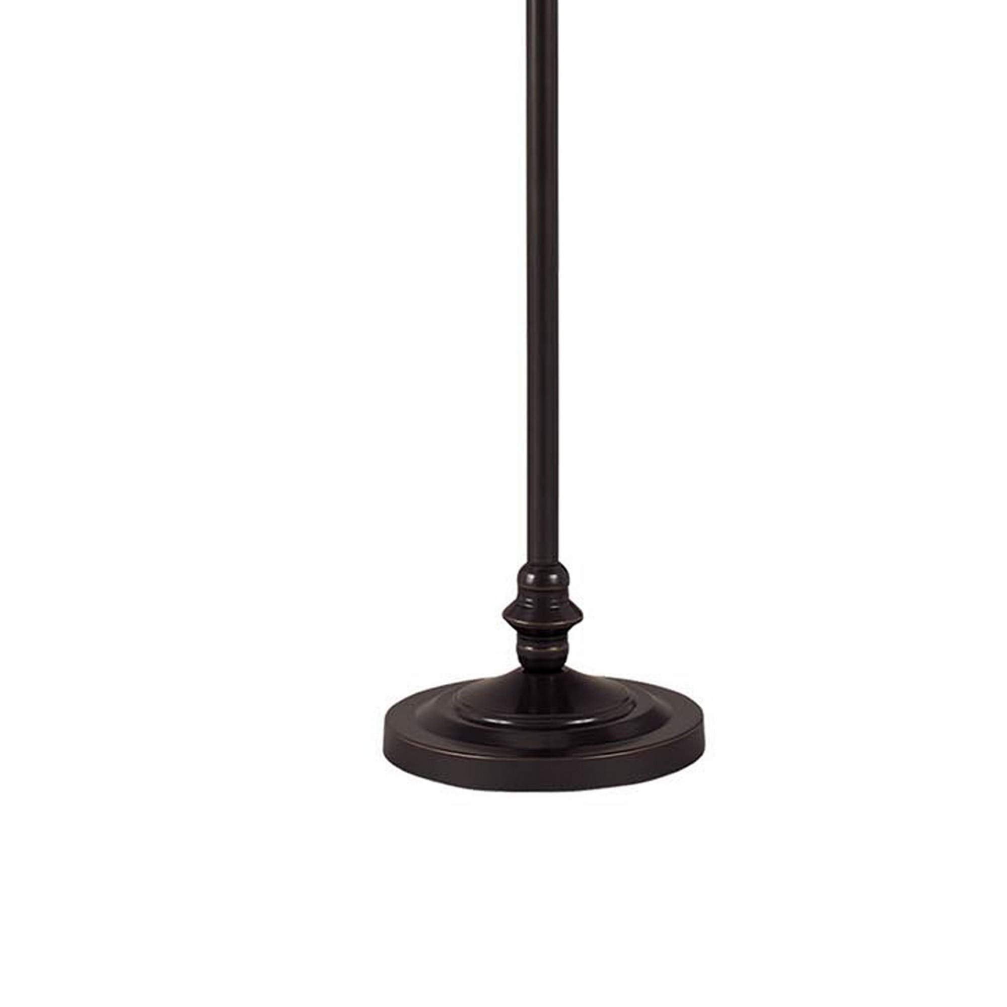 Benzara Metal Floor Lamp with Swing Arm, Fabric Conical Shade, 150 Watt, Black, Model BM220861