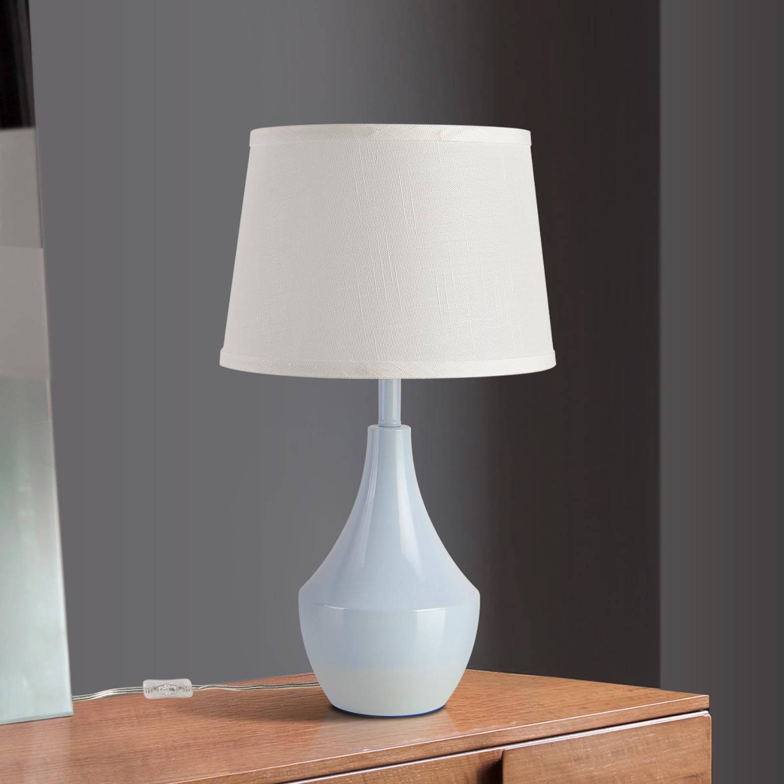 Sionfungluxx Blue Bedside Table Lamp, 19.3 Modern Table Lamp for Bedroom Nightstand, Cute Table Lamps for Living Room, Office De