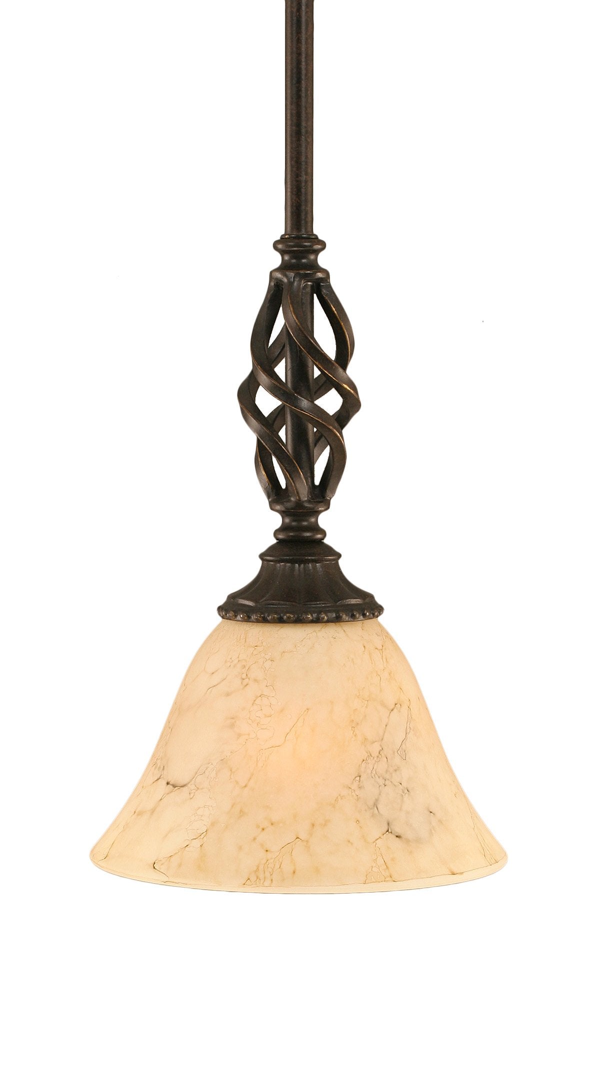 Toltech Lighting 80-DG-508 7-Inch Elegante Mini-Pendant Dark Granite Finish with Italian Marble Glass Shade