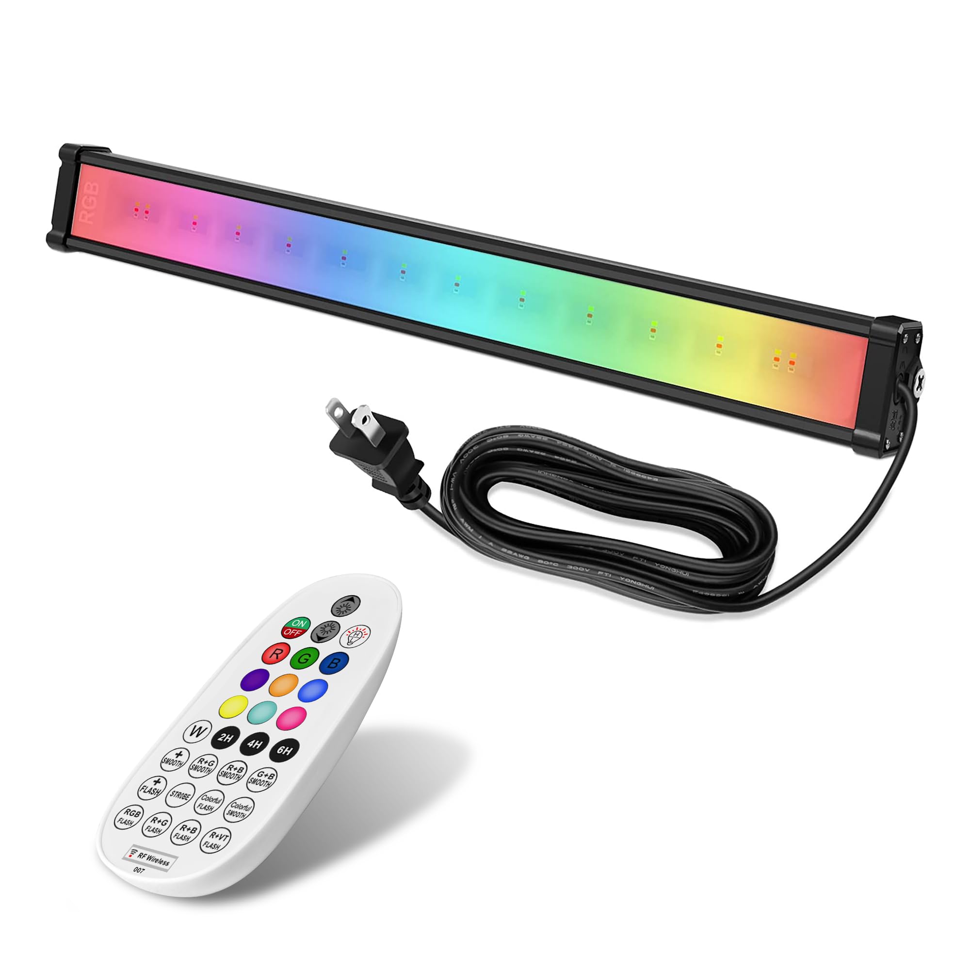 Meikee 25W Rgbw Led Wall Washer Light, Color Changing Led Strip Light With Rf Remote, Ip66 Waterproof 120V Rgb Led Light Bar For