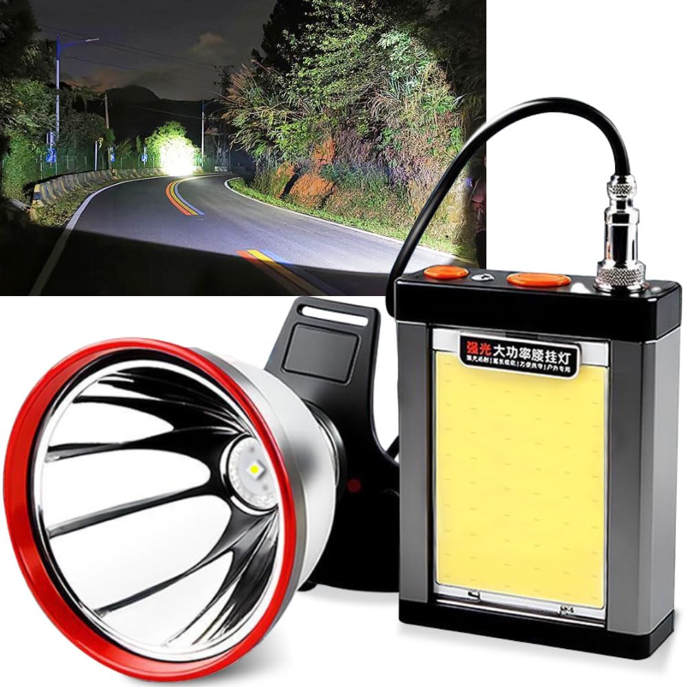 Hunting Headlamp Rechargeable Super Bright Spotlight Head lamp with Multi-Function Battery Pack 5 x Brighter Than Standard, Idea