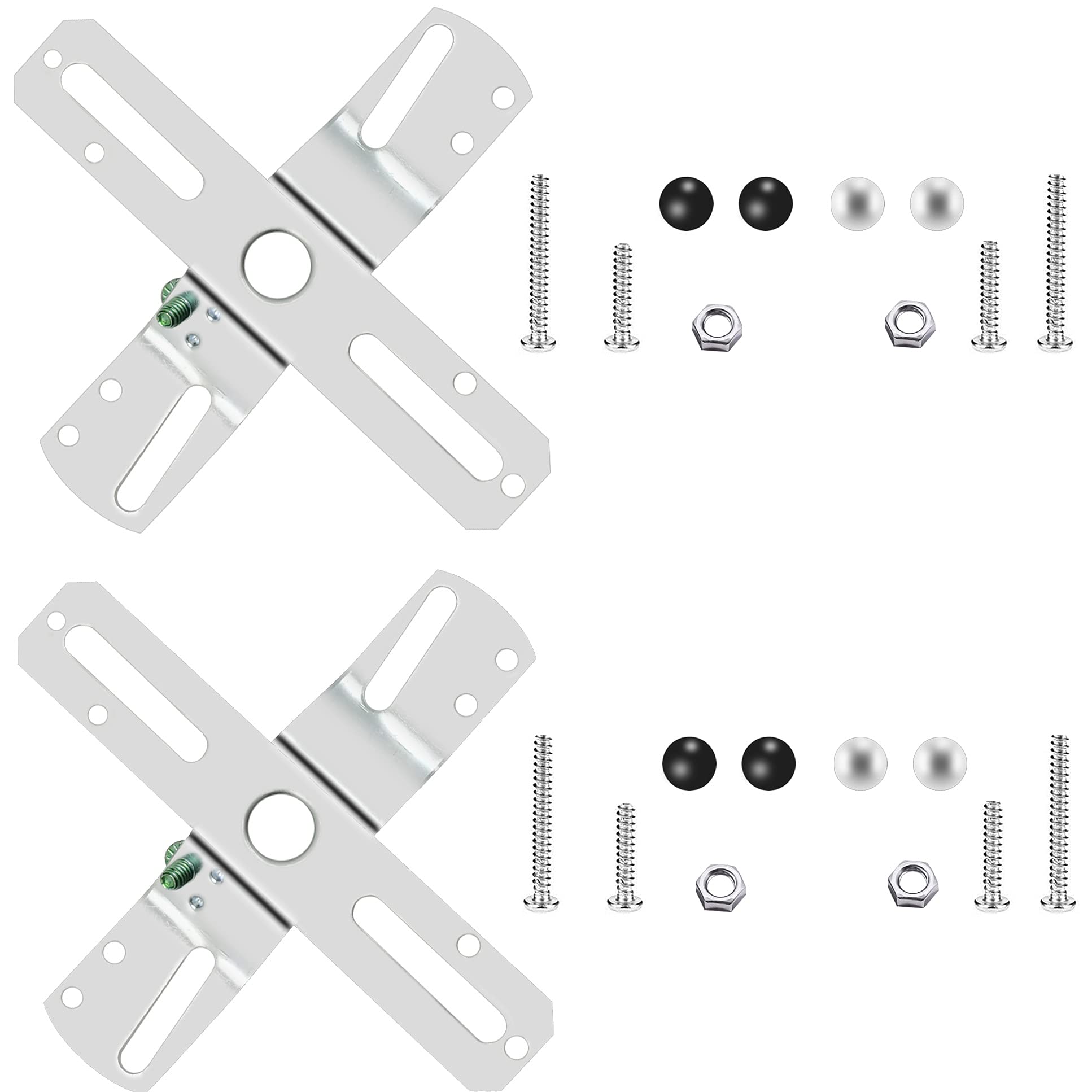 Ecudis 2 Pack 4&quot; Silver Cross-Shaped Universal Light Fixture Crossbar With Screws