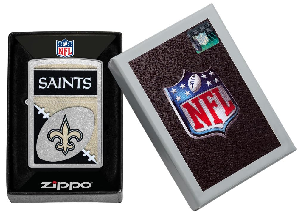 Zippo Nfl New Orleans Saints Street Chrome Pocket Lighter