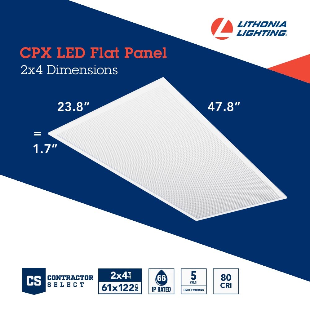 Lithonia Lighting CPX LED Panel 4000 Lumens 3500K CCT 2 ft. x 4 ft. Aluminum Smooth Satin Lens