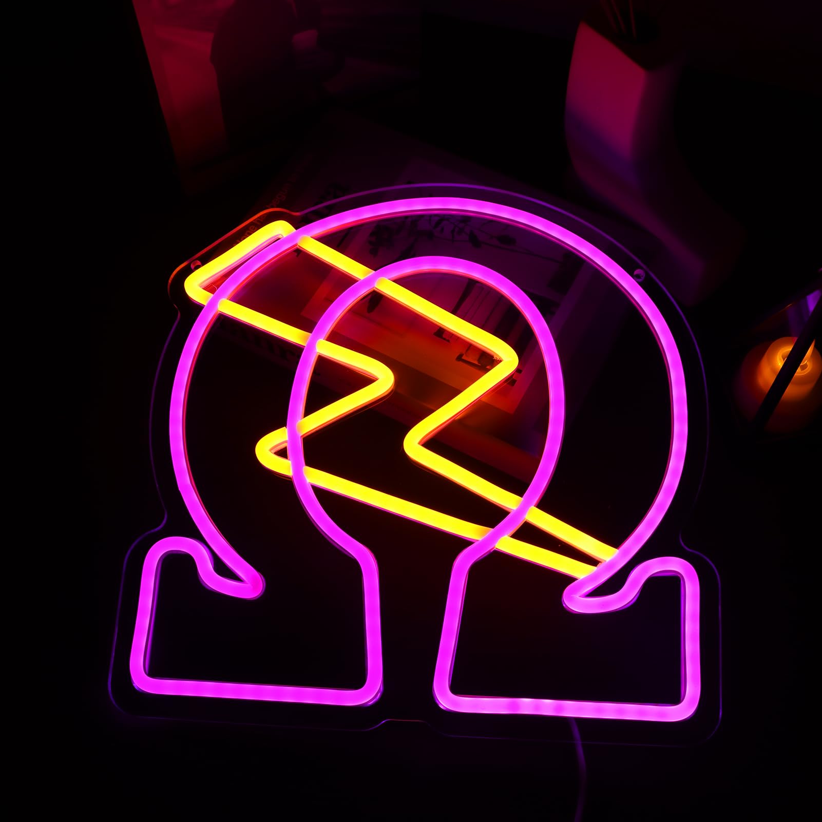 Tiabuy Neon Wall Sign for Psi Phi Fraternity, 13"x12", Purple Acrylic with Dimmer, USB Powered Party Decor and Gifts