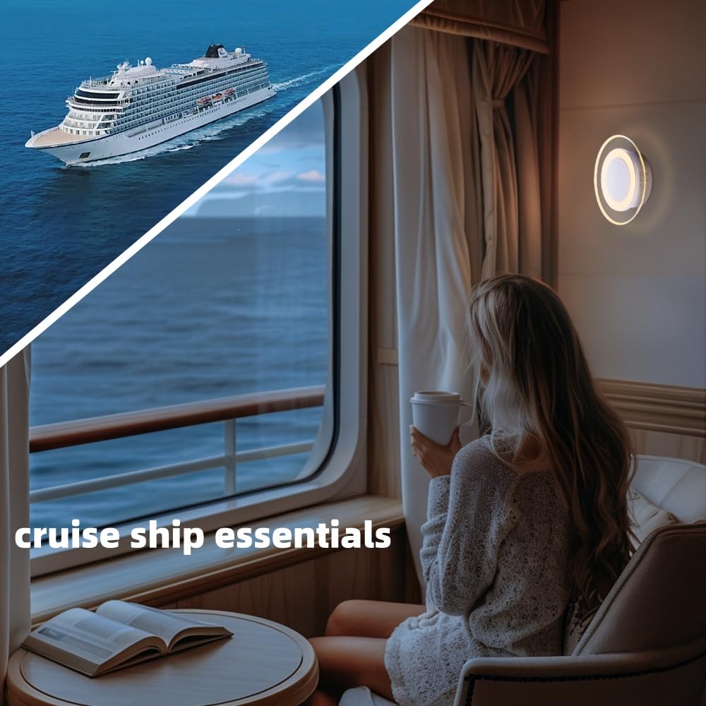 Artin-X 4 Pack Magnetic Motion Sensor Night Light With Stick-On Base, Cruise Rechargeable Battery Powered Cordless Glow Light, I