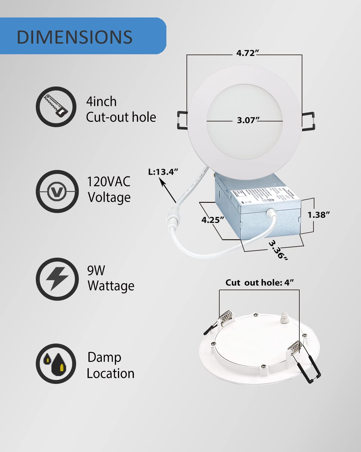 Popanu Led Recessed Light 4In - Dimmable Ultra-Thin Ceiling Wafer Downlight Light Led Canless Lighting Fixture Type Ic Cct Chang